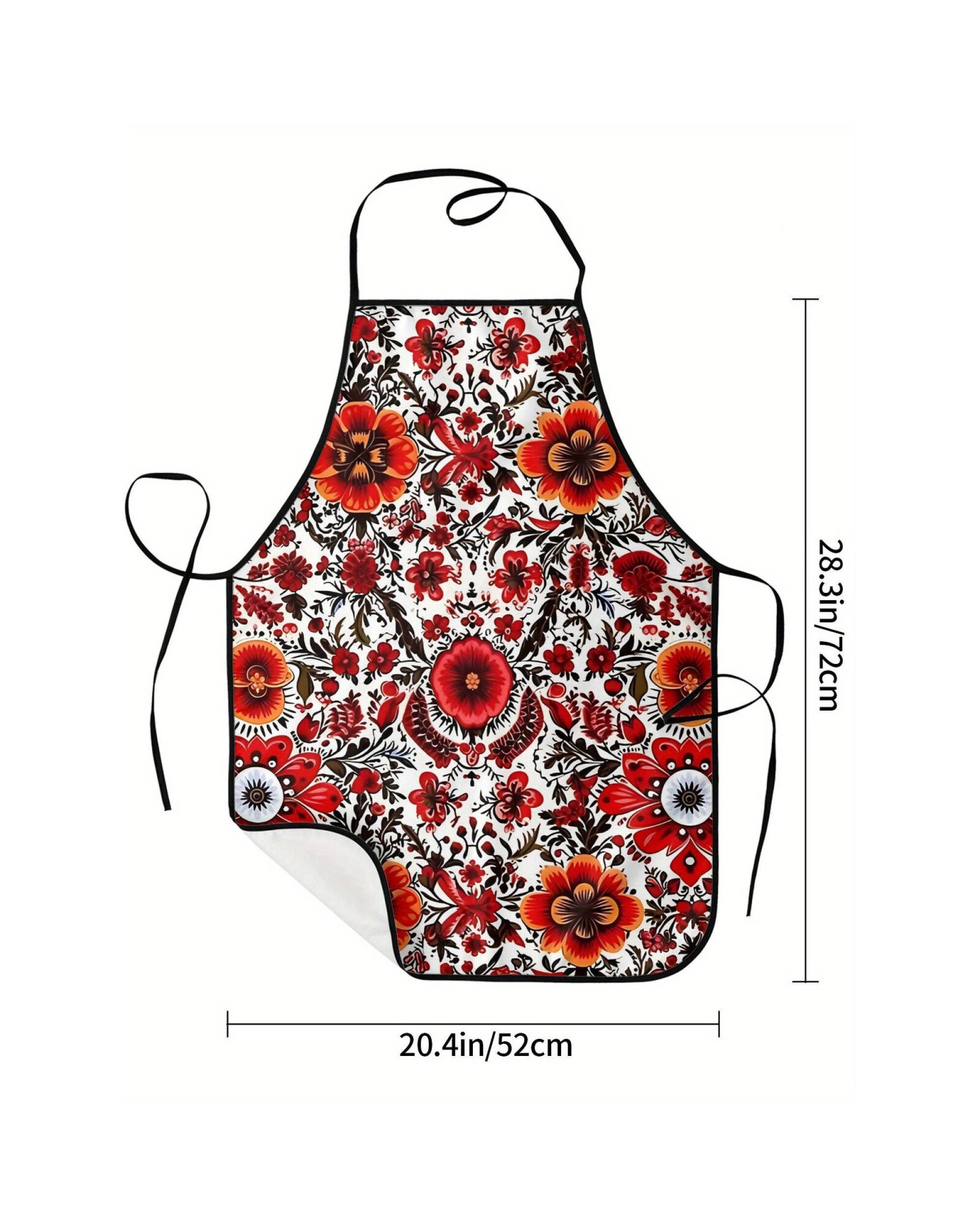 2 BR Home Ukrainian Traditional Print Apron with Vintage Floral Design, 2 of 4