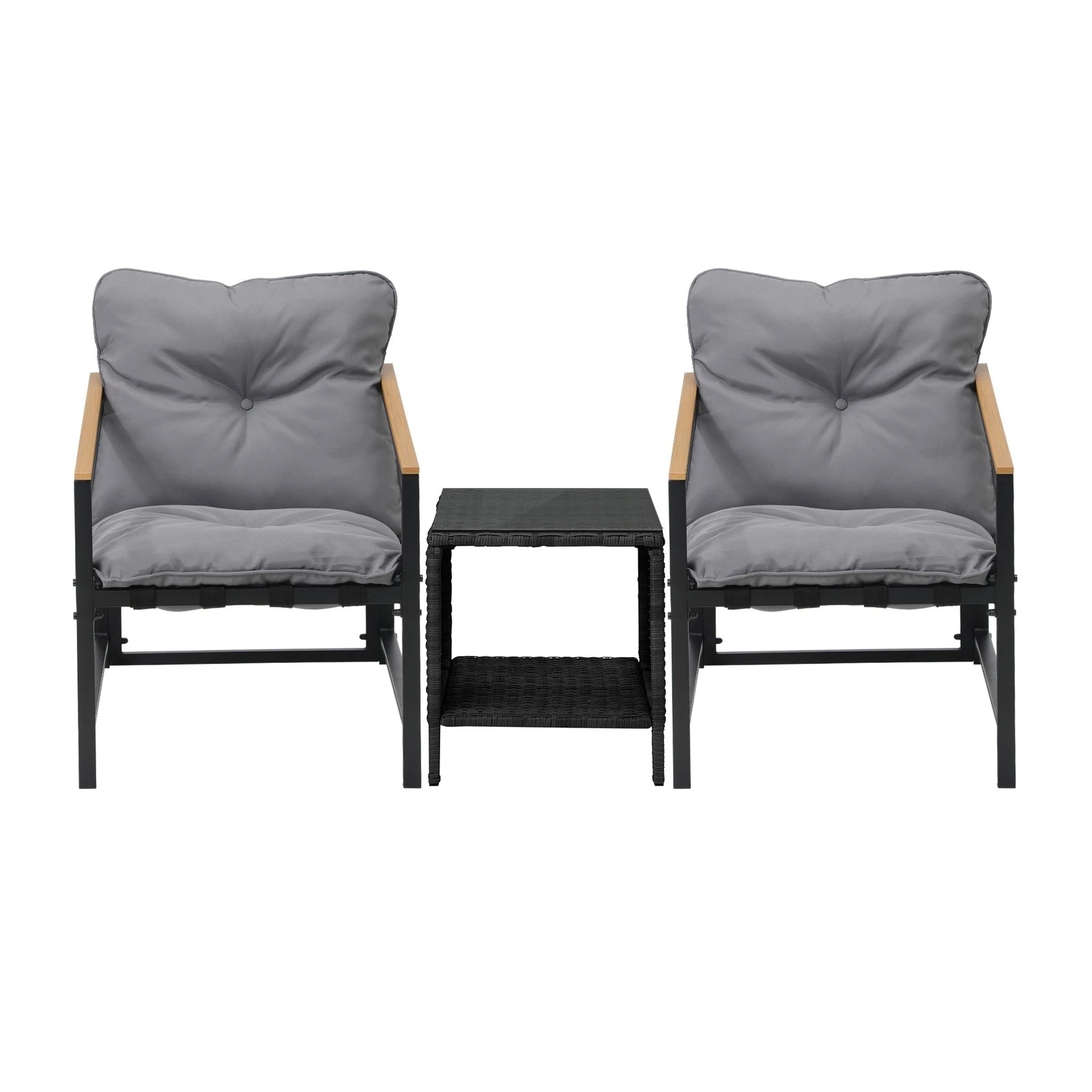 5 Livsip 3 Piece Outdoor Patio Set Lounge Setting Garden Furniture Rattan Table
 - Multi, 5 of 10