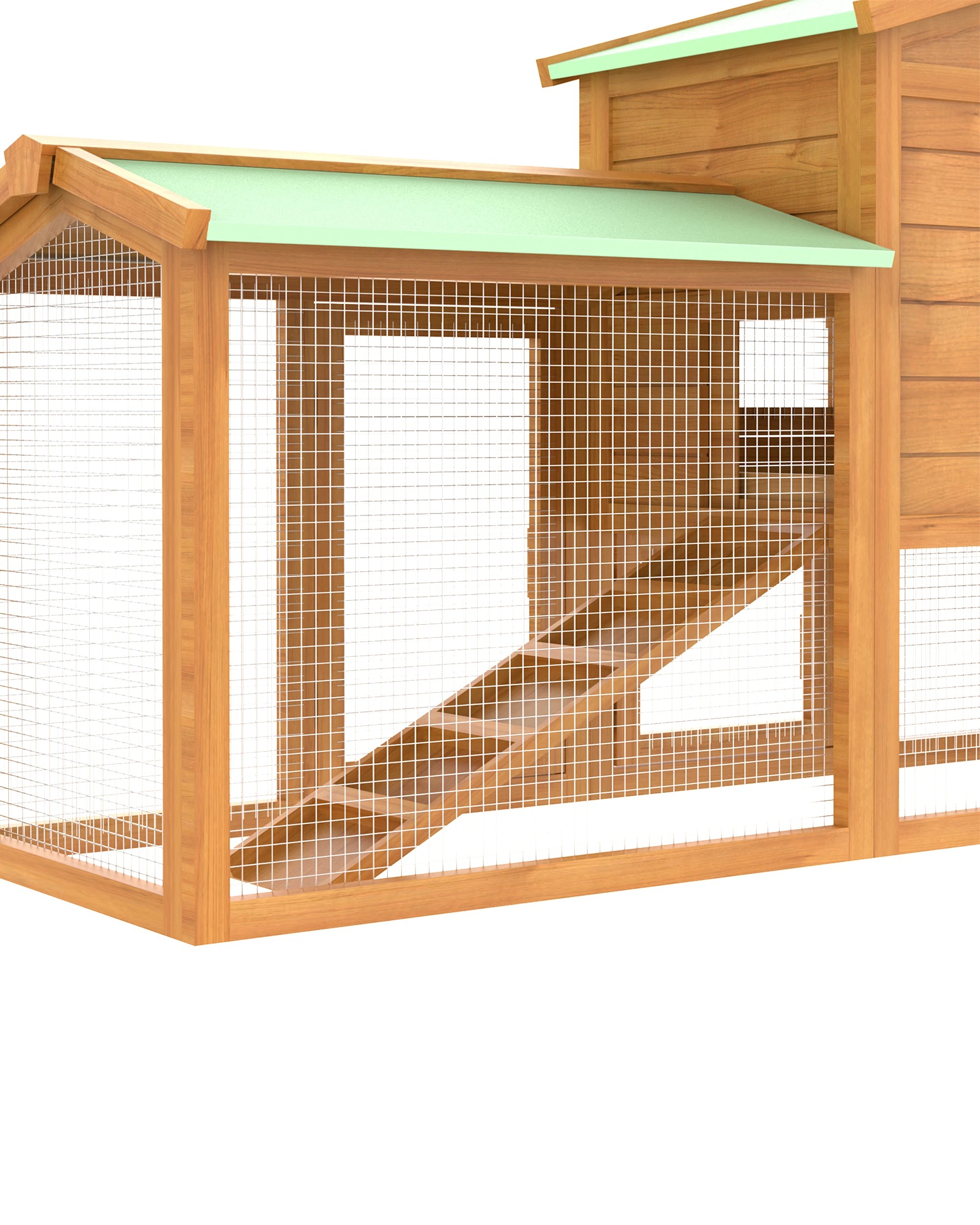 6 Advwin Chicken Coop Rabbit Hutch Large Wooden Run Bunny Cage, 6 of 8