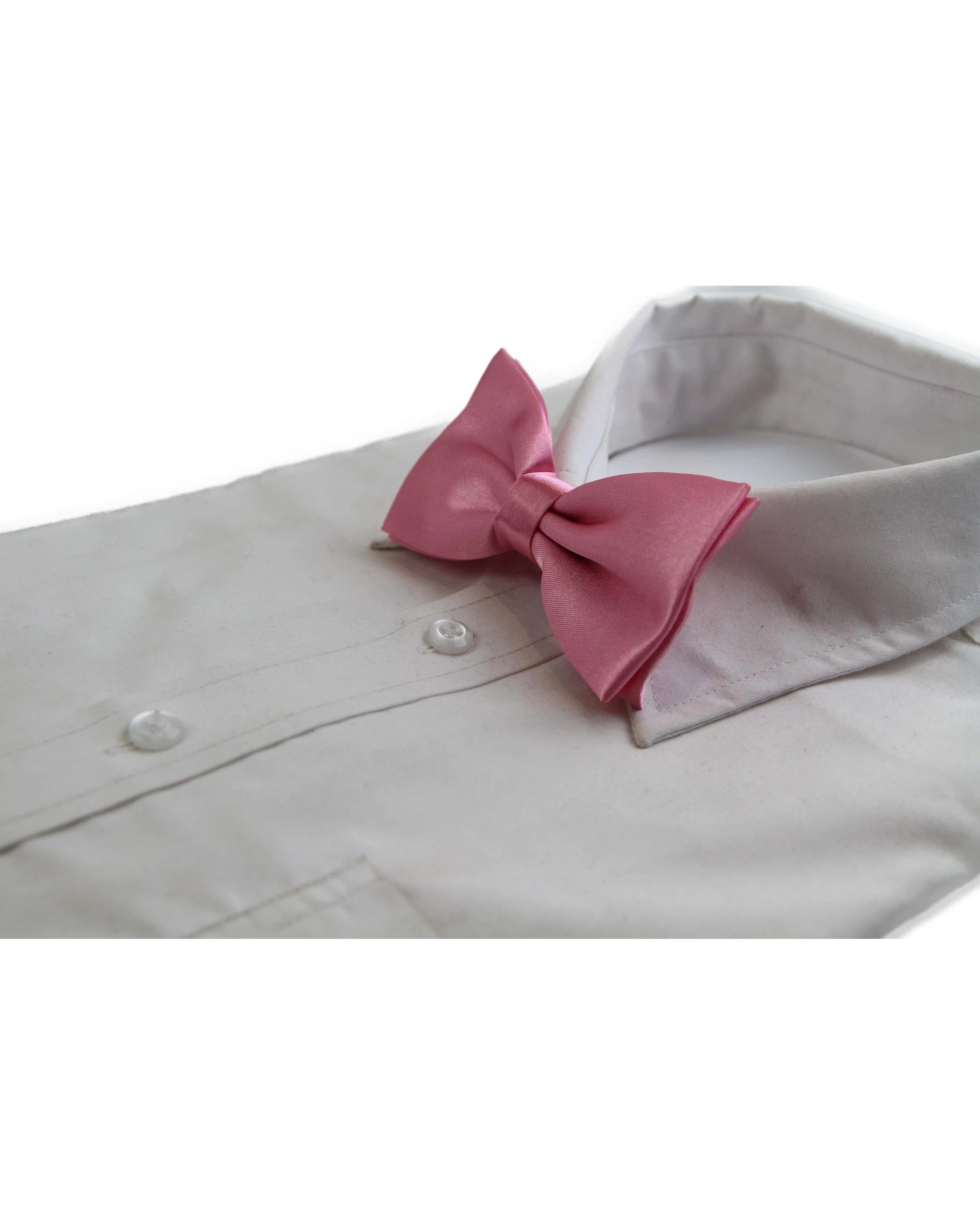 1 Zasel Mens Pink Solid Plain Colour Bow Tie, 1 of 2