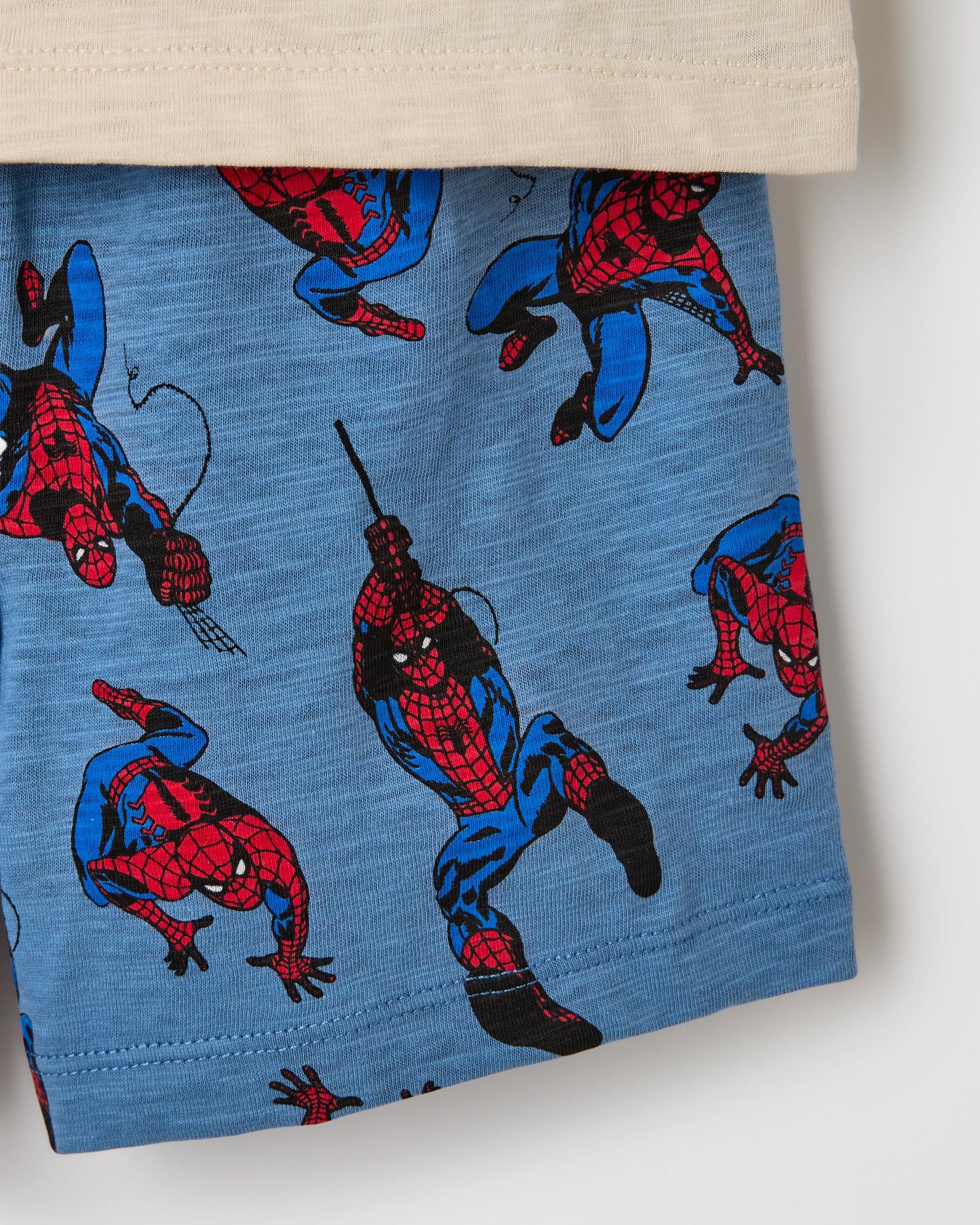 8 Disney Marvel Spider-Man Australian Cotton Younger Boys Raglan Sleeve Knit Pyjama Set SPIDER-MAN MULTI, 8 of 8