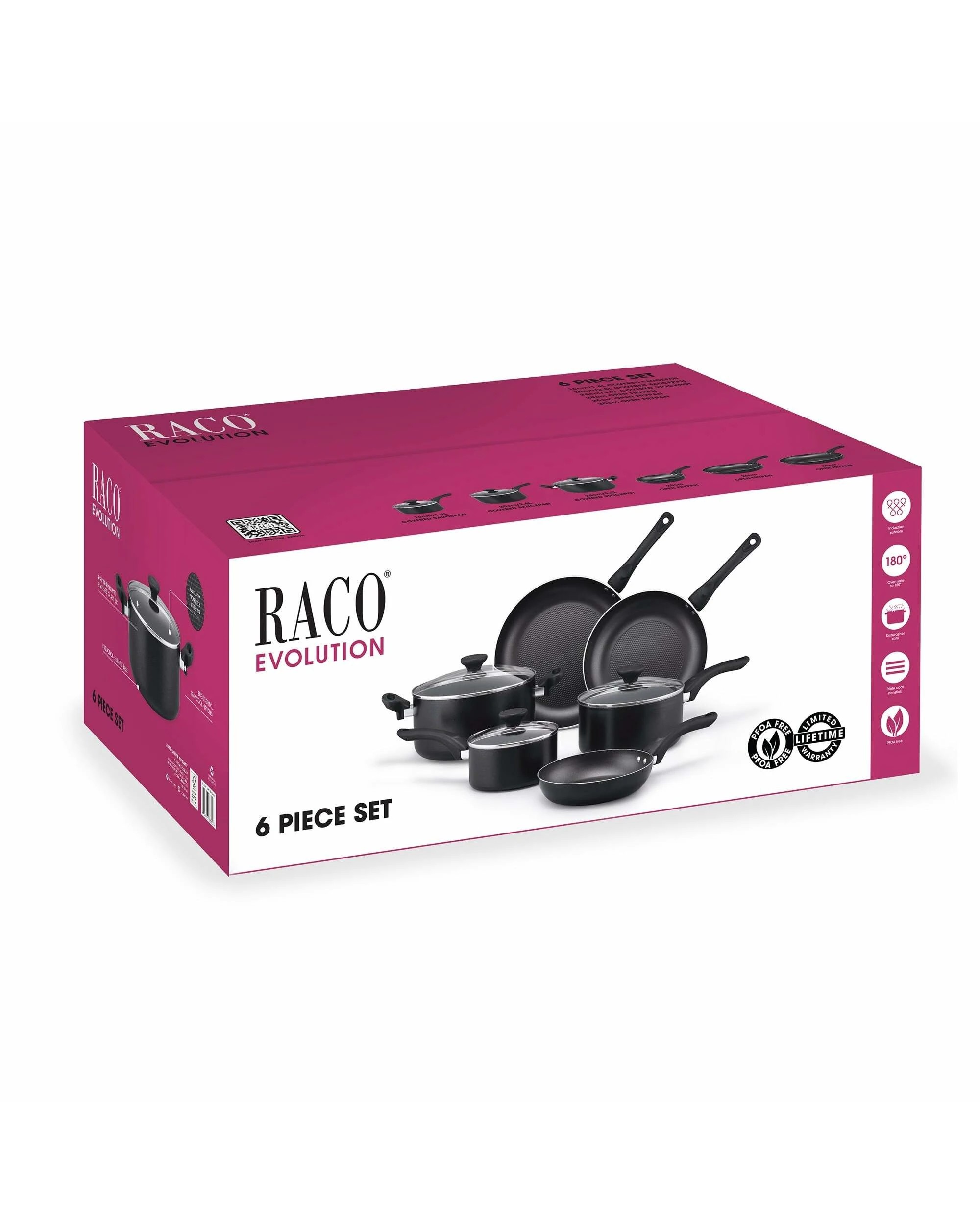 2 RACO Evolution Nonstick Induction 6 Piece Cookware Set - Black, 2 of 2