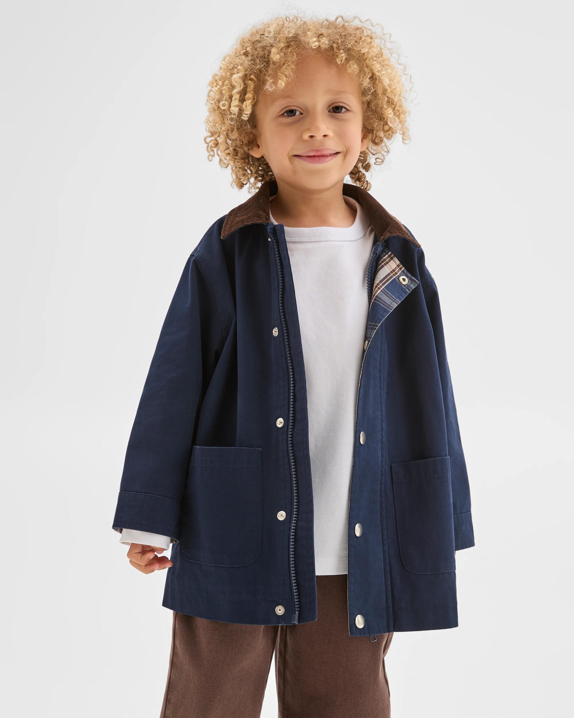 2 Target Kids Australian Cotton Barn Jacket NAVY, 2 of 7