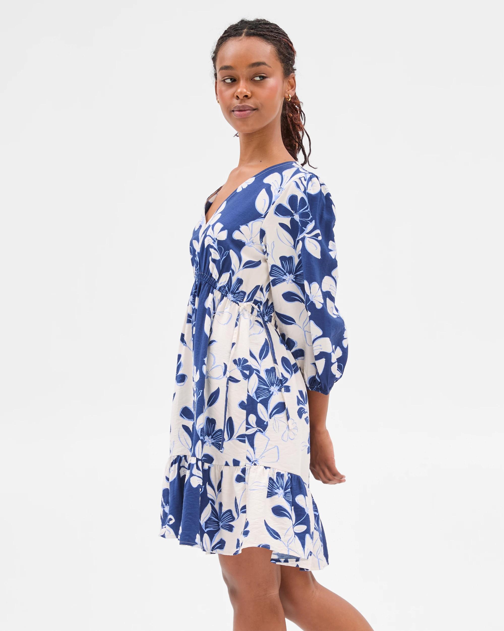 2 Target Petites Long Sleeve Mini Dress FLORAL PRINT, 2 of 6