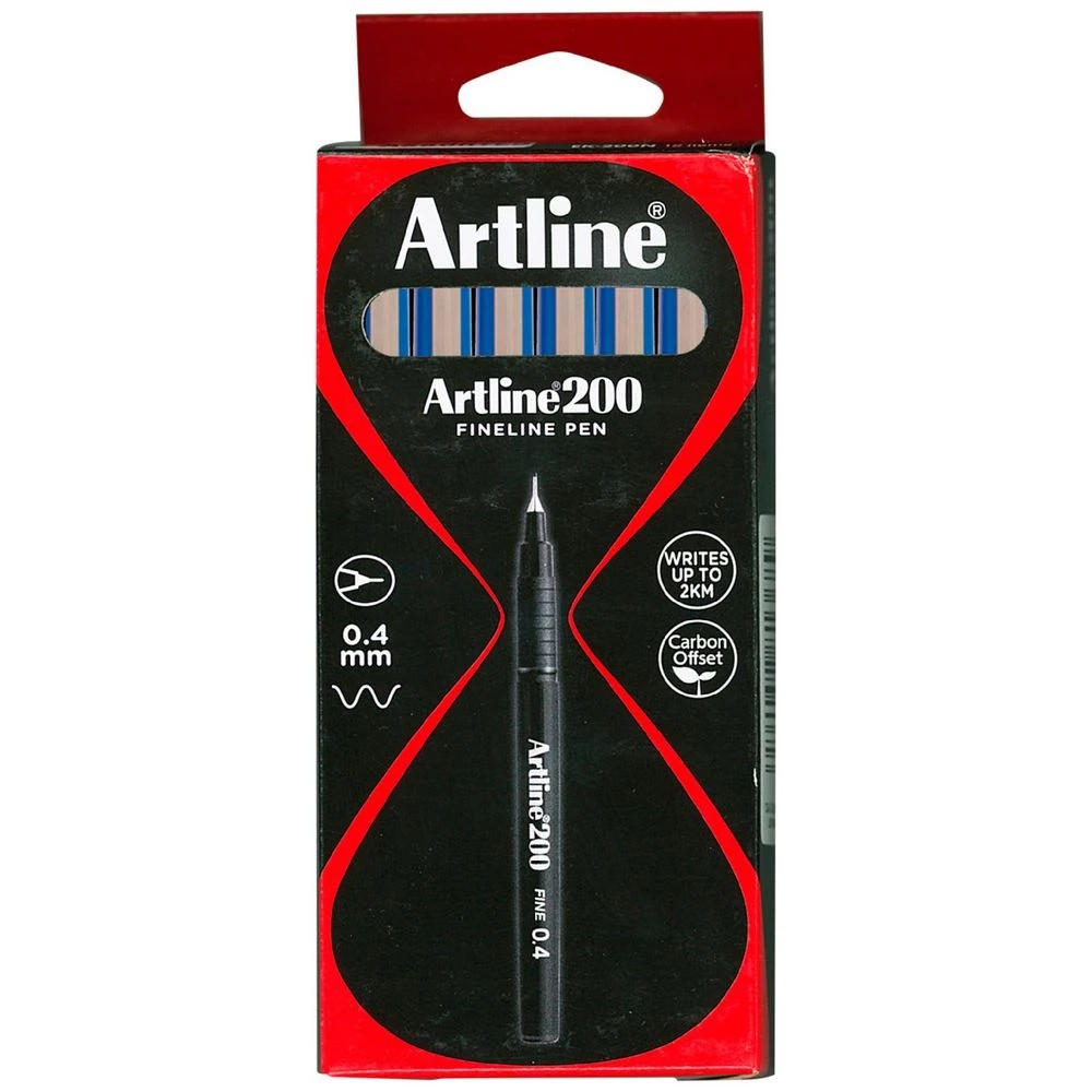 1 Artline 200 Fineliner Blue 12 Pack, 1 of 1
