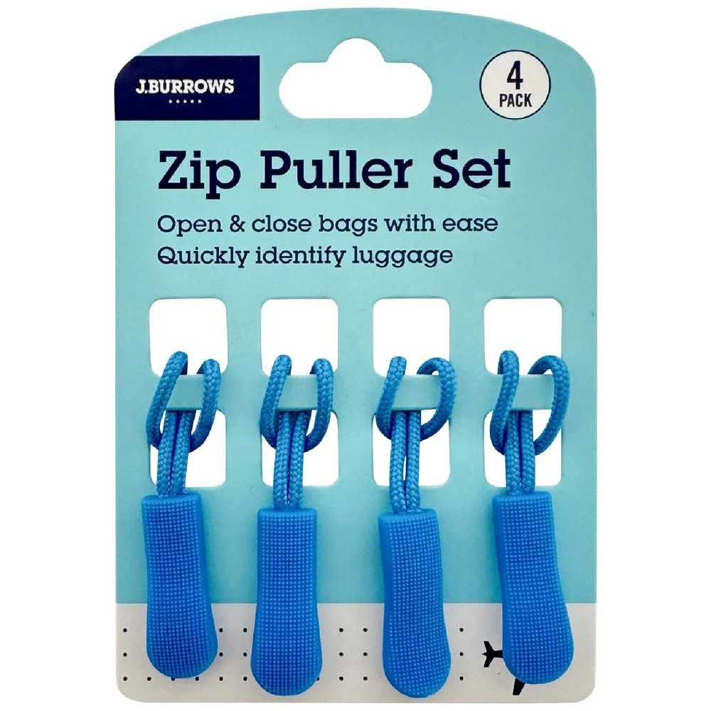 1 J.Burrows Zip Pullers 4 Pack Blue, 1 of 3