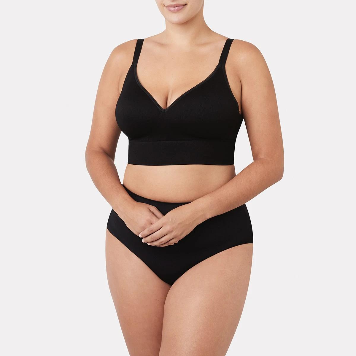 5 Full Figure Wirefree Seamfree T-Shirt Bra BLACK, 5 of 5