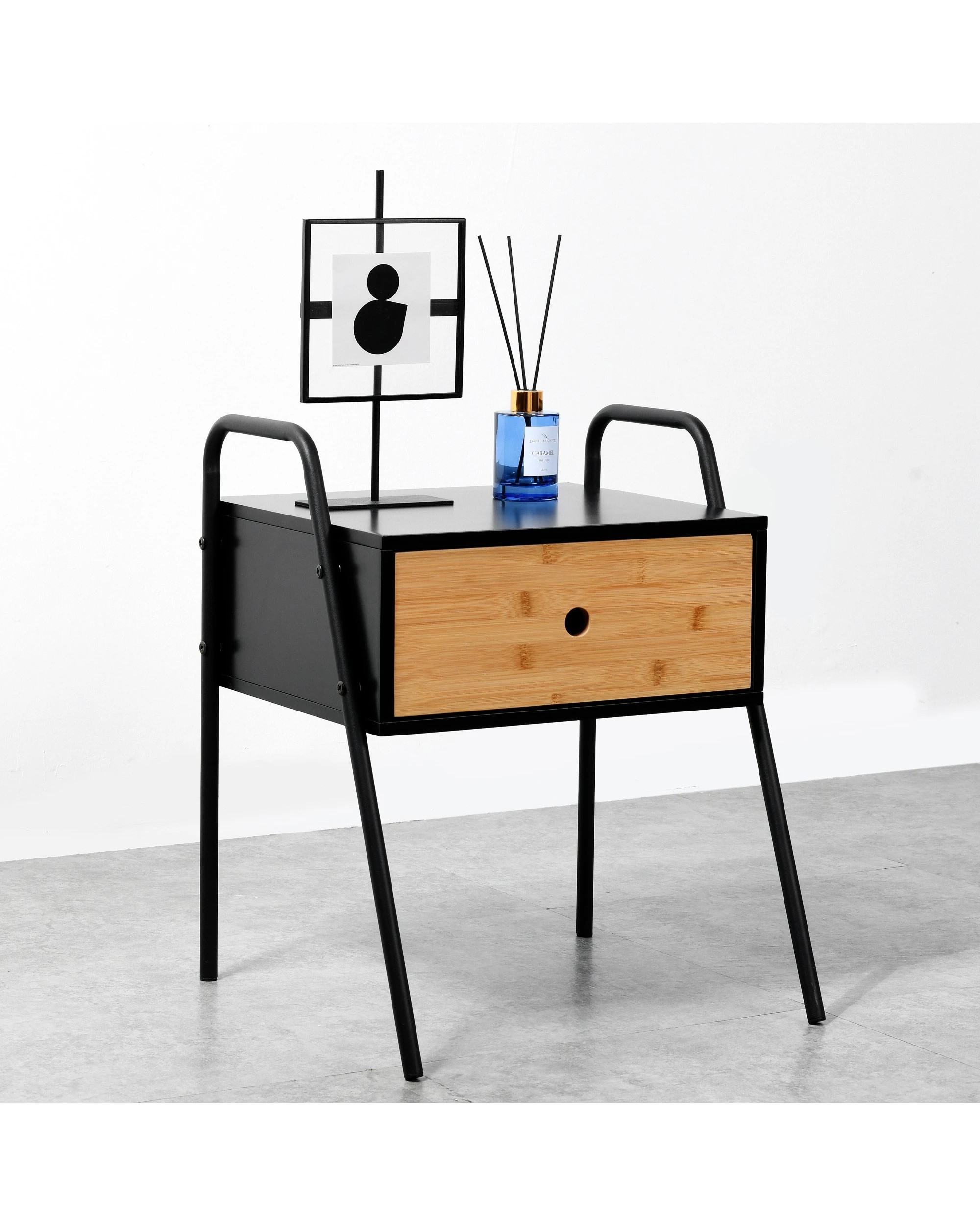 2 Sherwood Oliver Wooden Bed Side Table 43x40x52cm - Black, 2 of 8