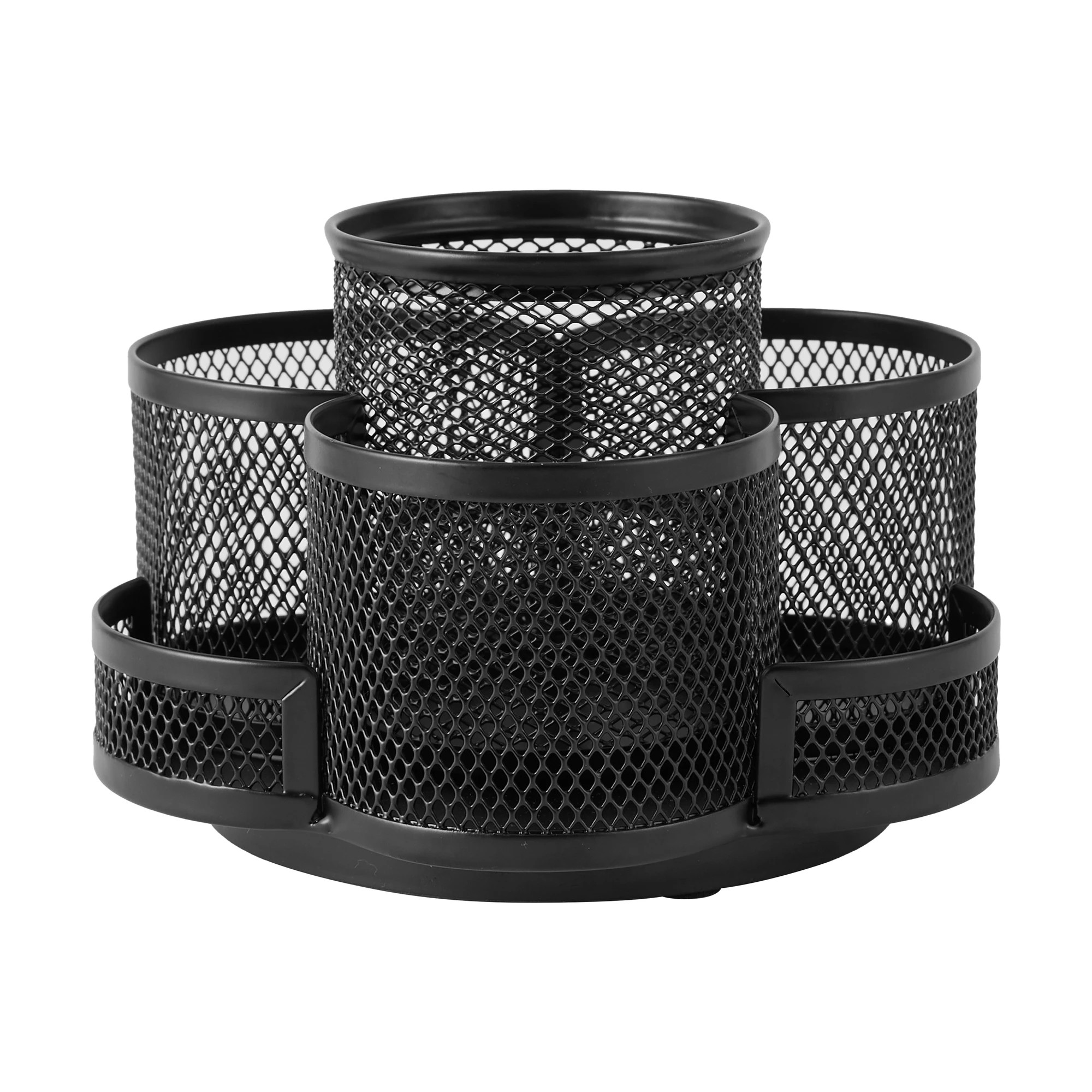 1 Rotating Mesh Pen Caddy - Black, 1 of 6