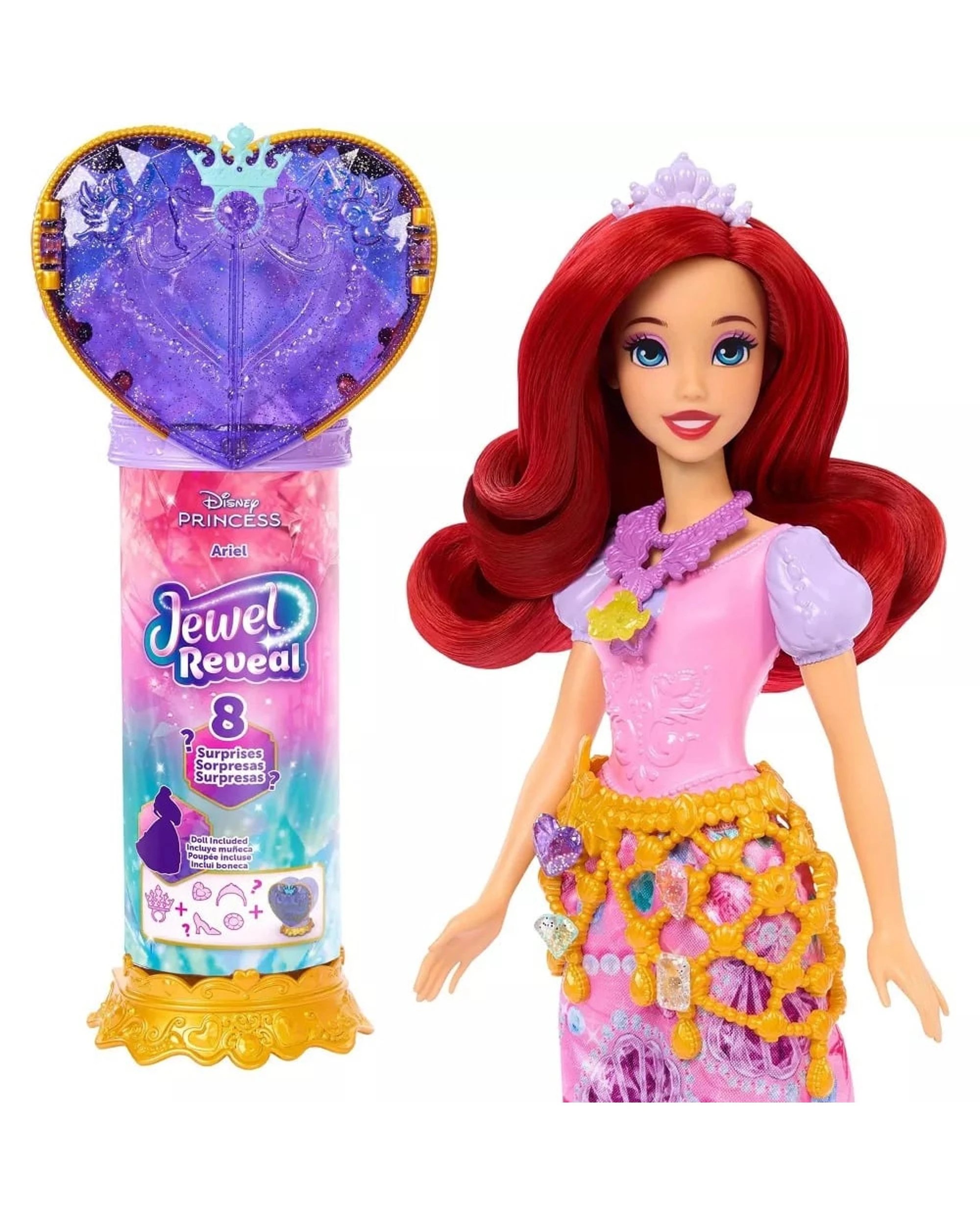 1 Disney Princess Jewel Reveal Ariel Fashion Doll, 1 of 5