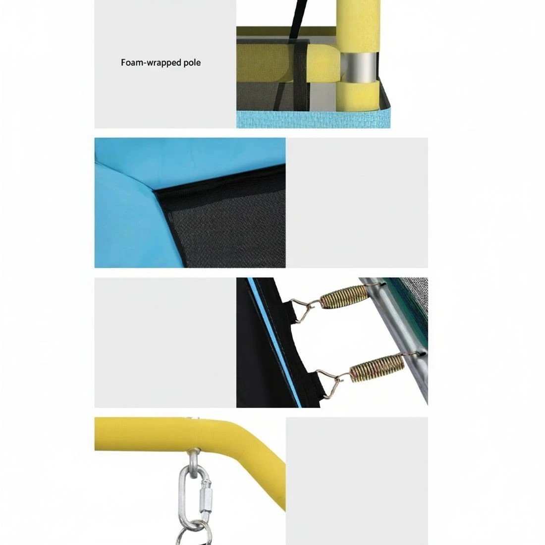 6 Everfit 6FT Trampoline for Kids w/ Enclosure Safety Net Swing Rectangle - Multi, 6 of 7