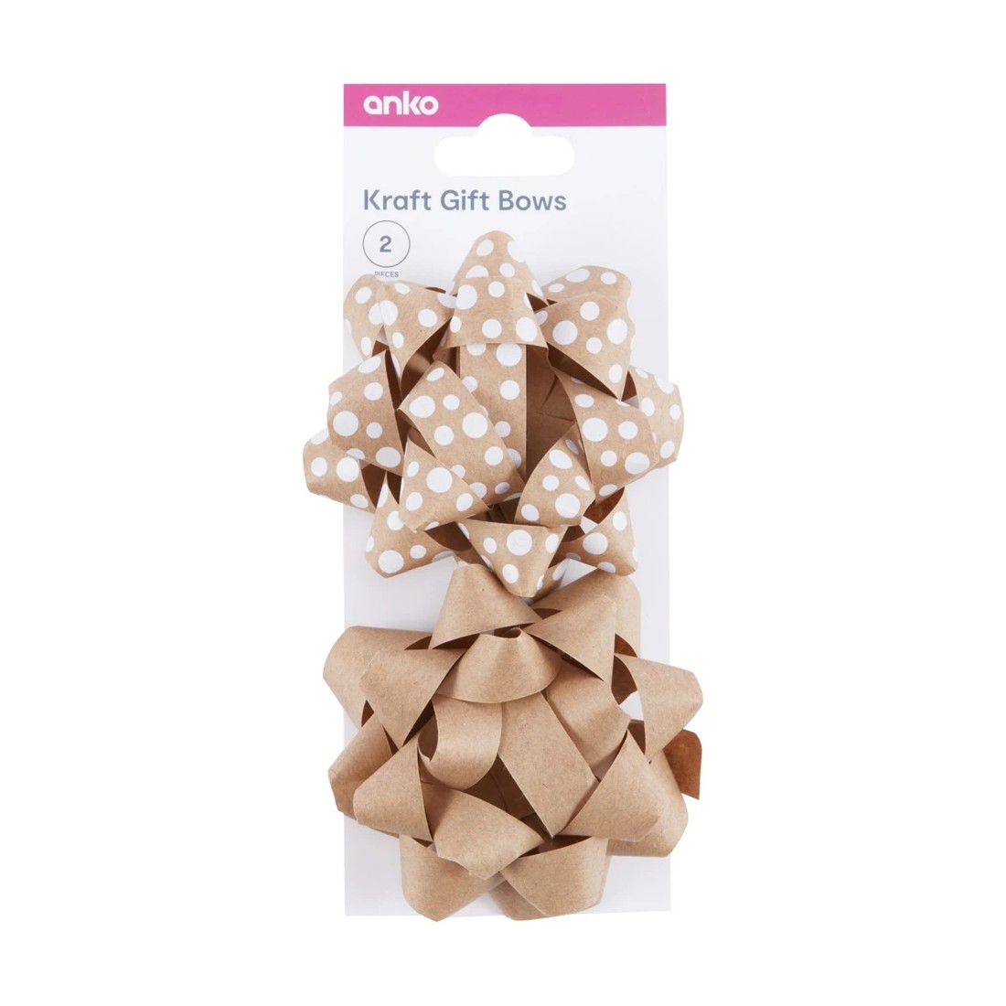1 2 Piece Gift Bows - Kraft, 1 of 3