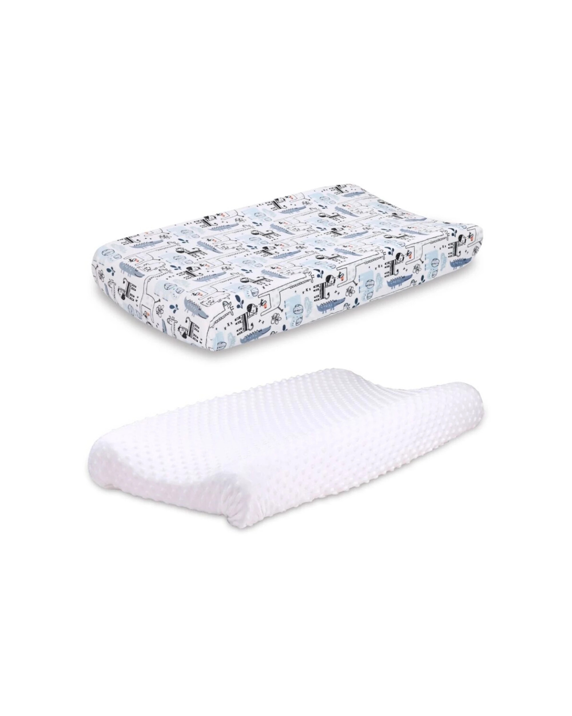 3 Little Haven 7pc Cot Bedding Bundle Baby Safari Animal Milestone Cards - Blue, 3 of 5