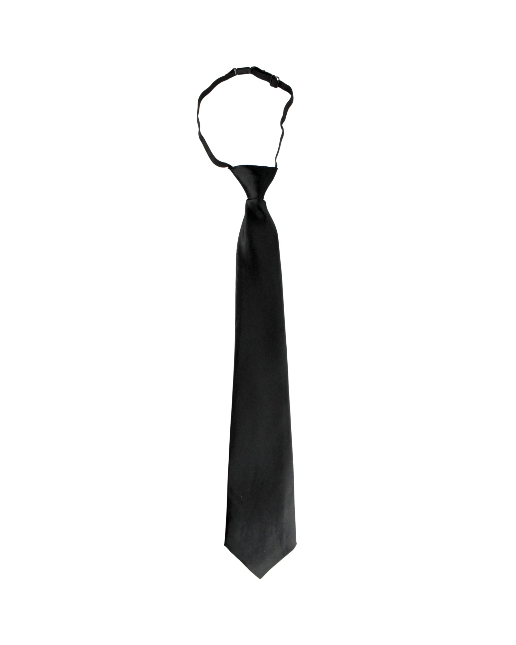 1 Partyrama Black Satin Tie - Black, 1 of 4