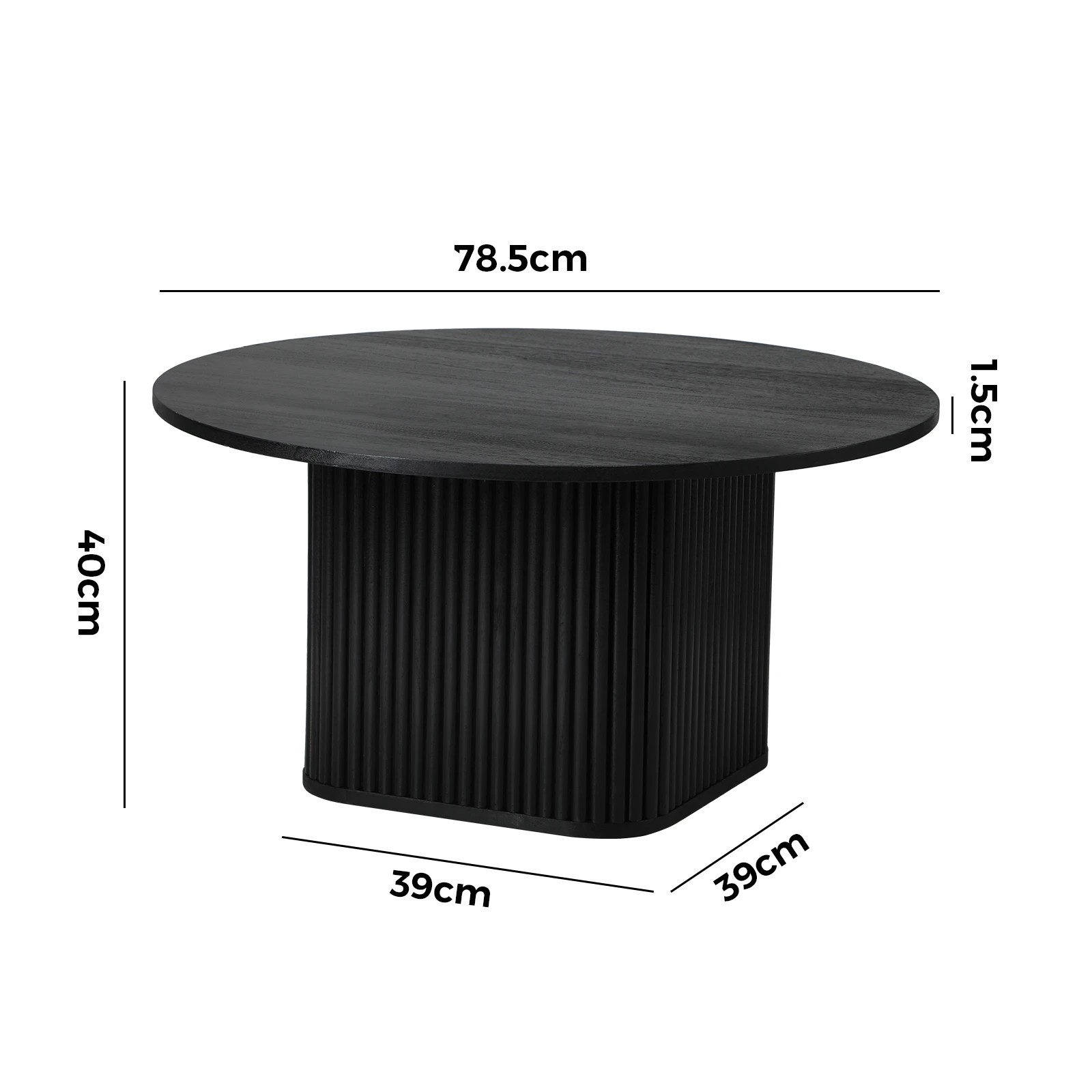 10 Oikiture Coffee Table Side End Tables Sofa Desk Round Wooden
 - Black, 10 of 10