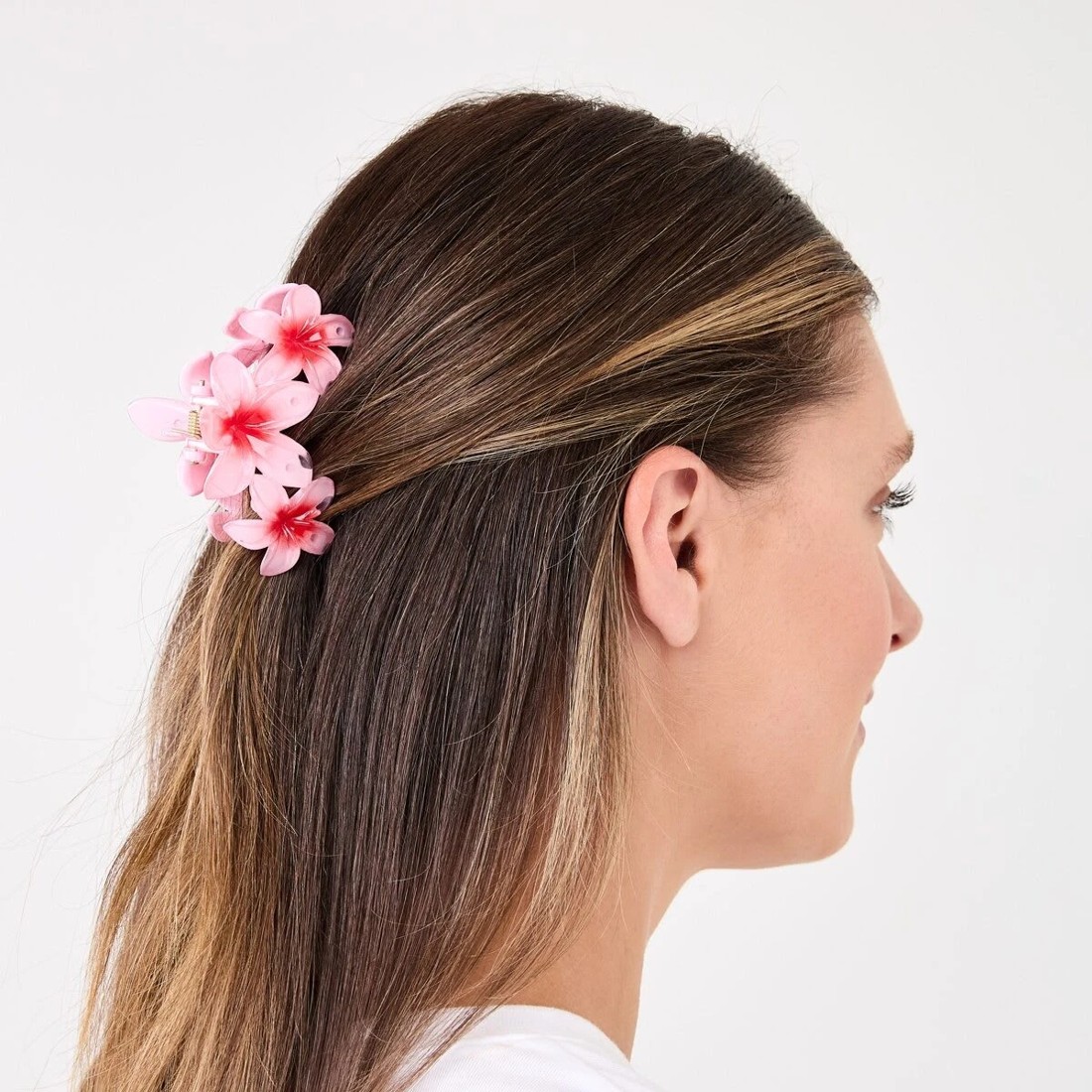 3 Pink Gradient Frangipani Claw Hair Clip, 3 of 4