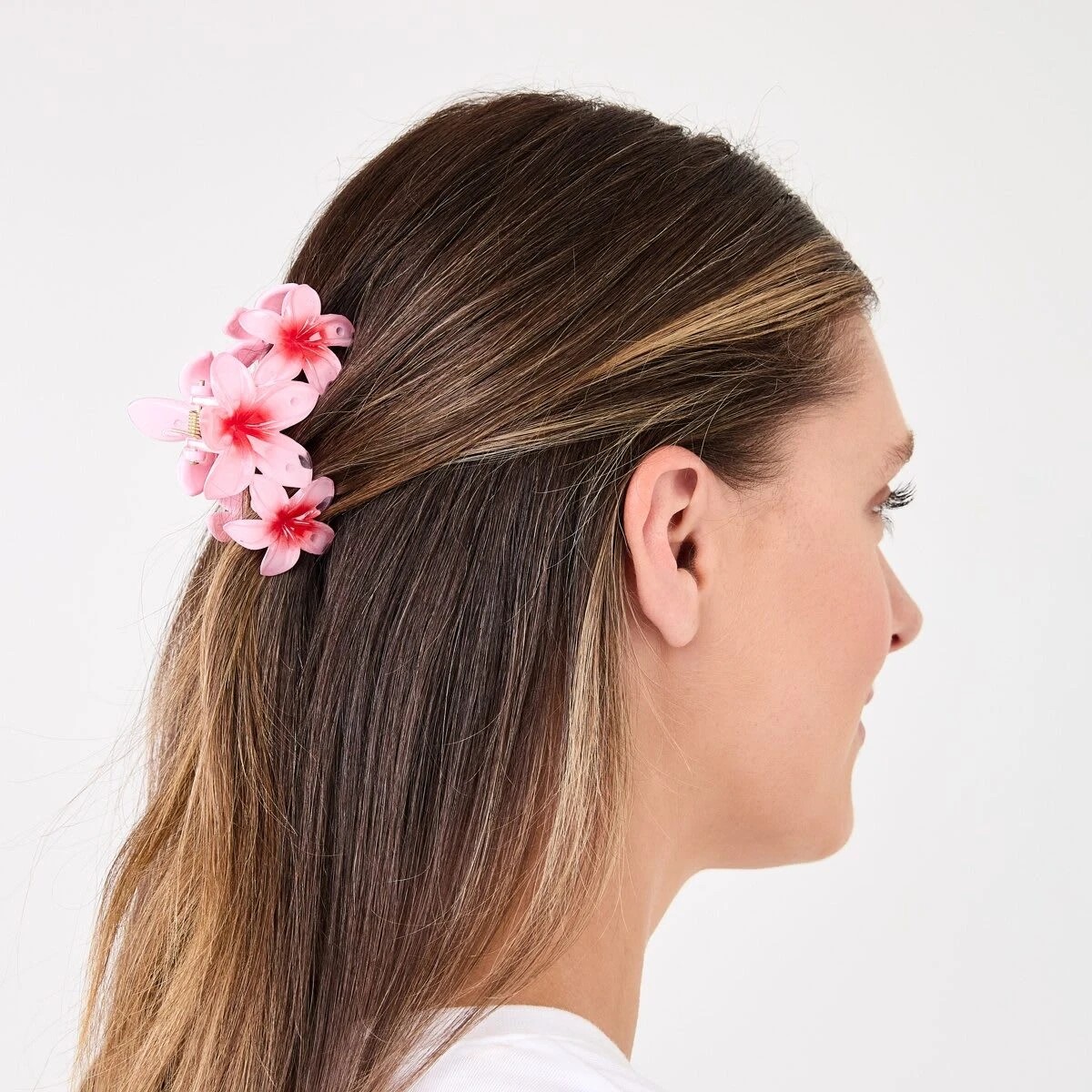 3 Pink Gradient Frangipani Claw Hair Clip, 3 of 4