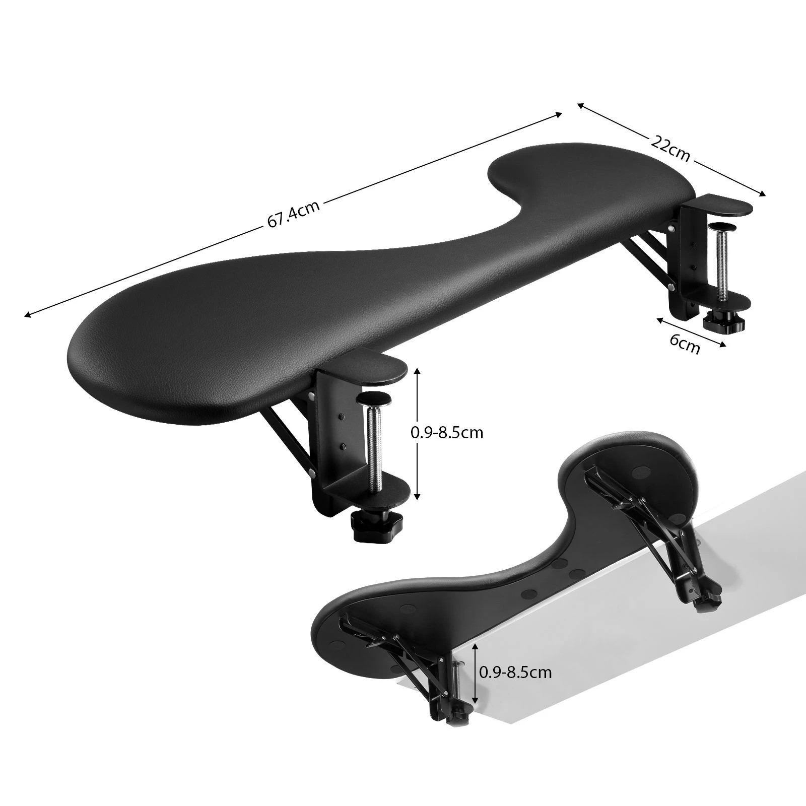 9 Ausway Ergonomic Desk Arm Rest Extender 67.4x22cm Foldable Clamp, 9 of 10