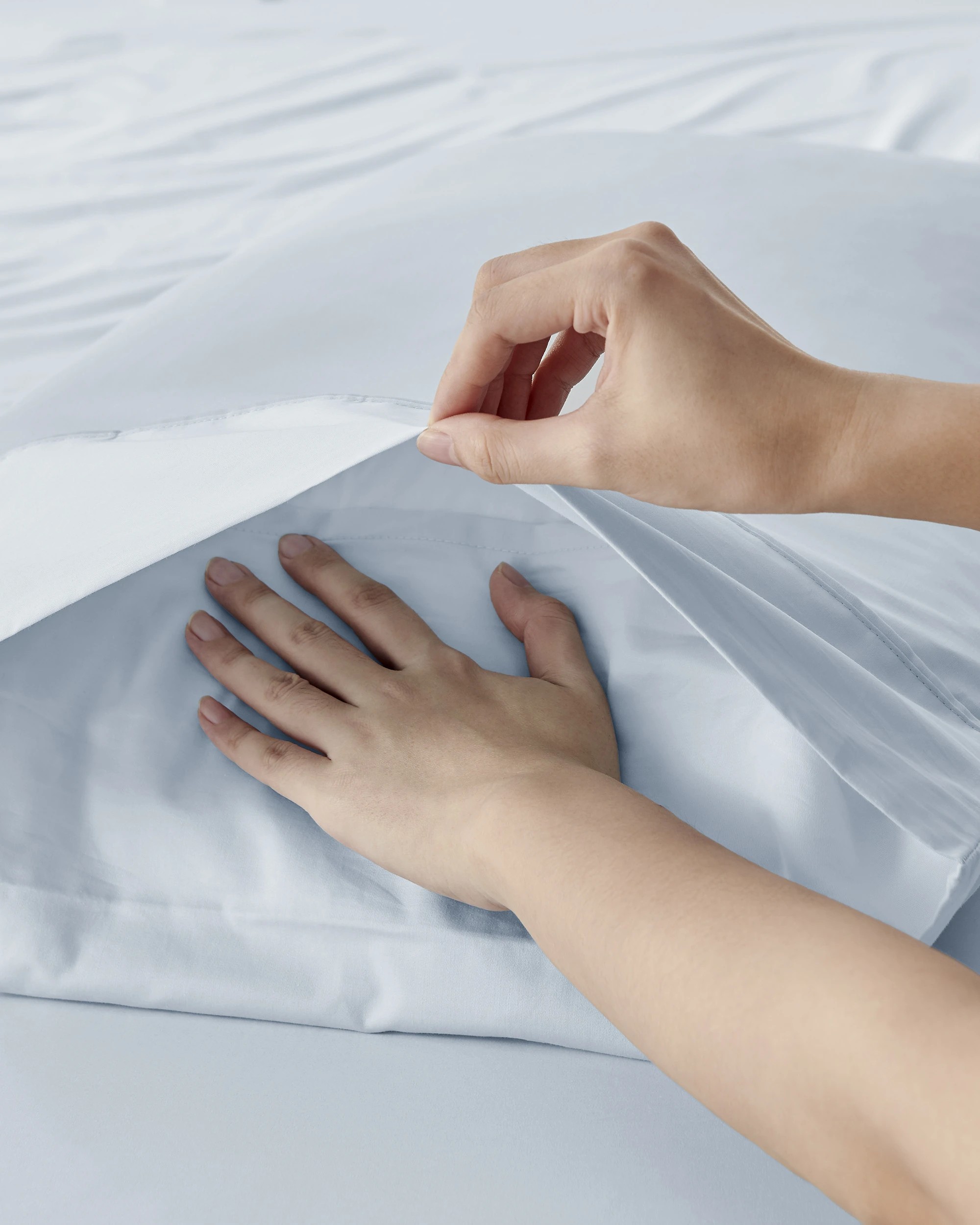 4 Dreamaker 400TC Premium Cotton Sateen Fitted Sheet Set - King Single Bed - Sky, 4 of 7
