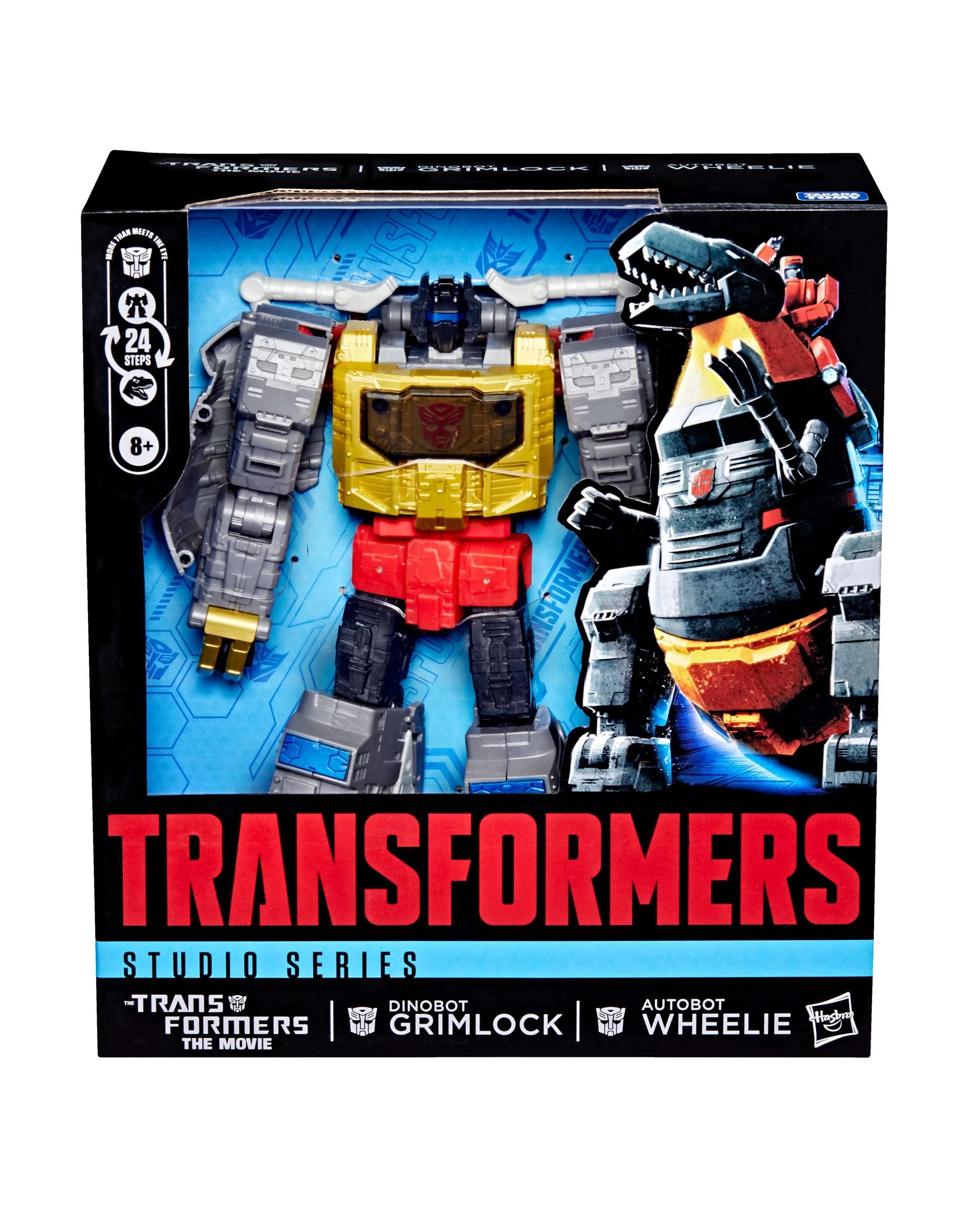 2 Transformers Studio Series Leader Class Transformers The Movie Dinobot Grimlock and Autobot Wheelie Action Figure, 2 of 5