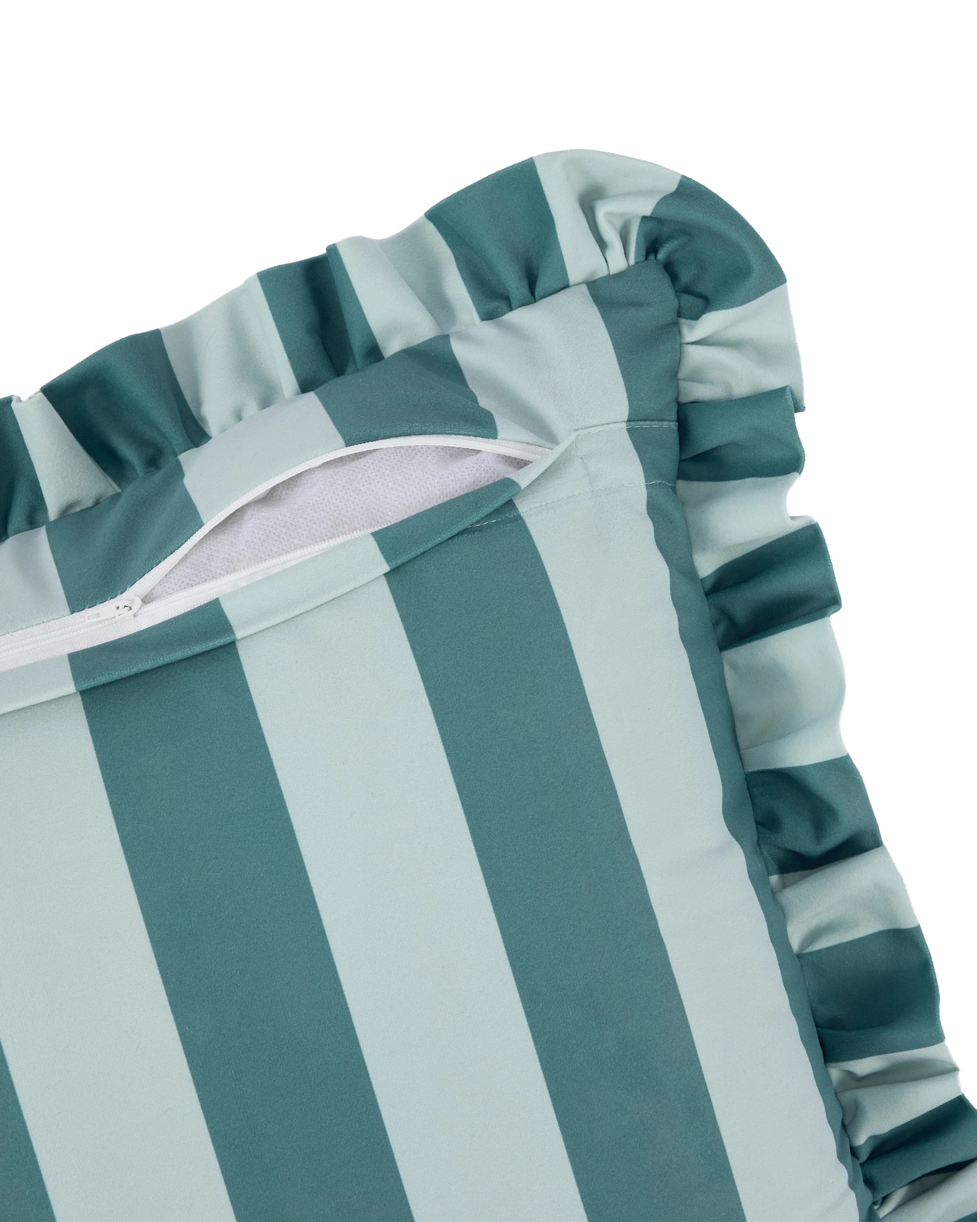 4 50cm Ruffle Cushion - Green, 4 of 4