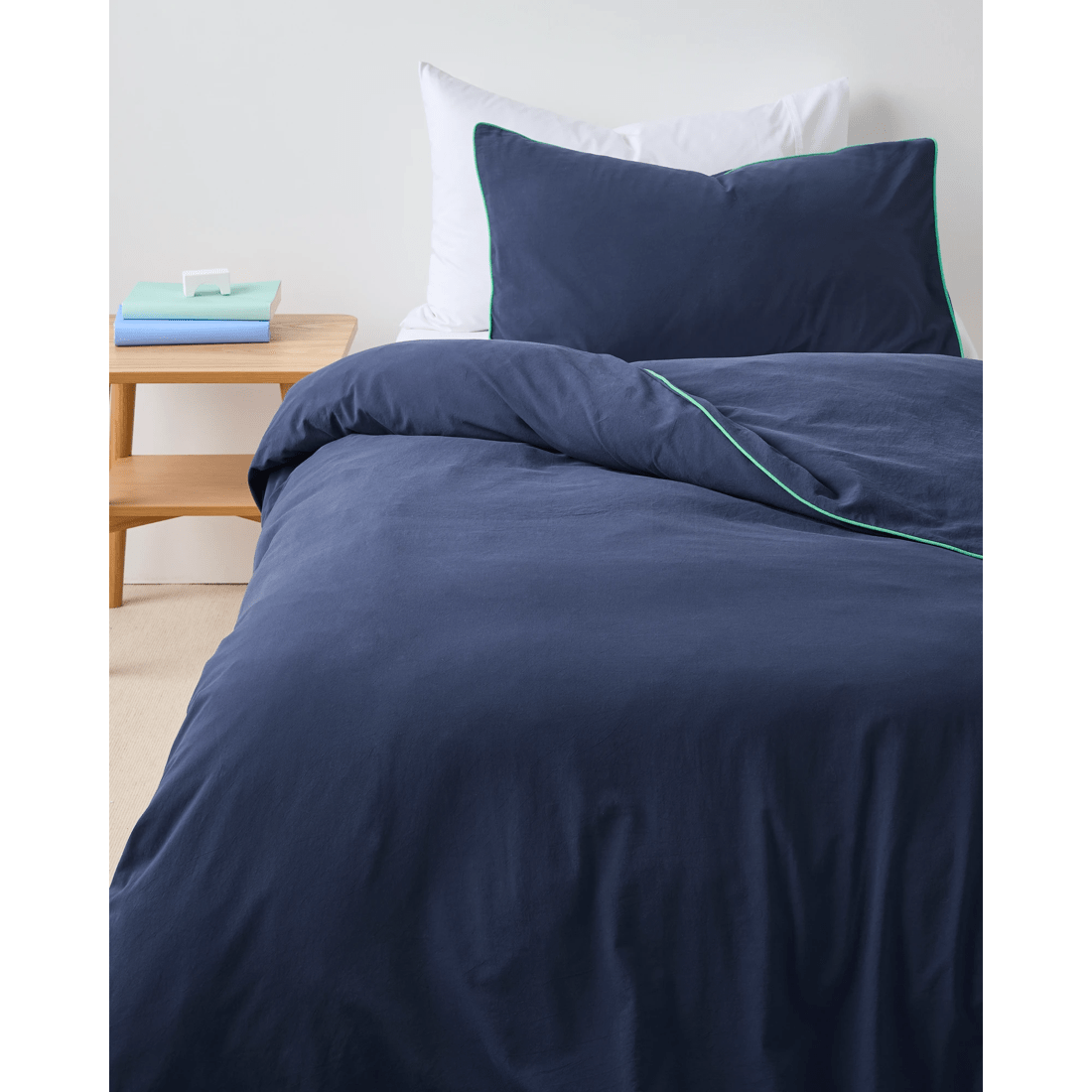 1 Arlo Kids Stonewash With Edge Piping Cotton Quilt Cover Set
 - Queen Bed
 - Blue, 1 of 3