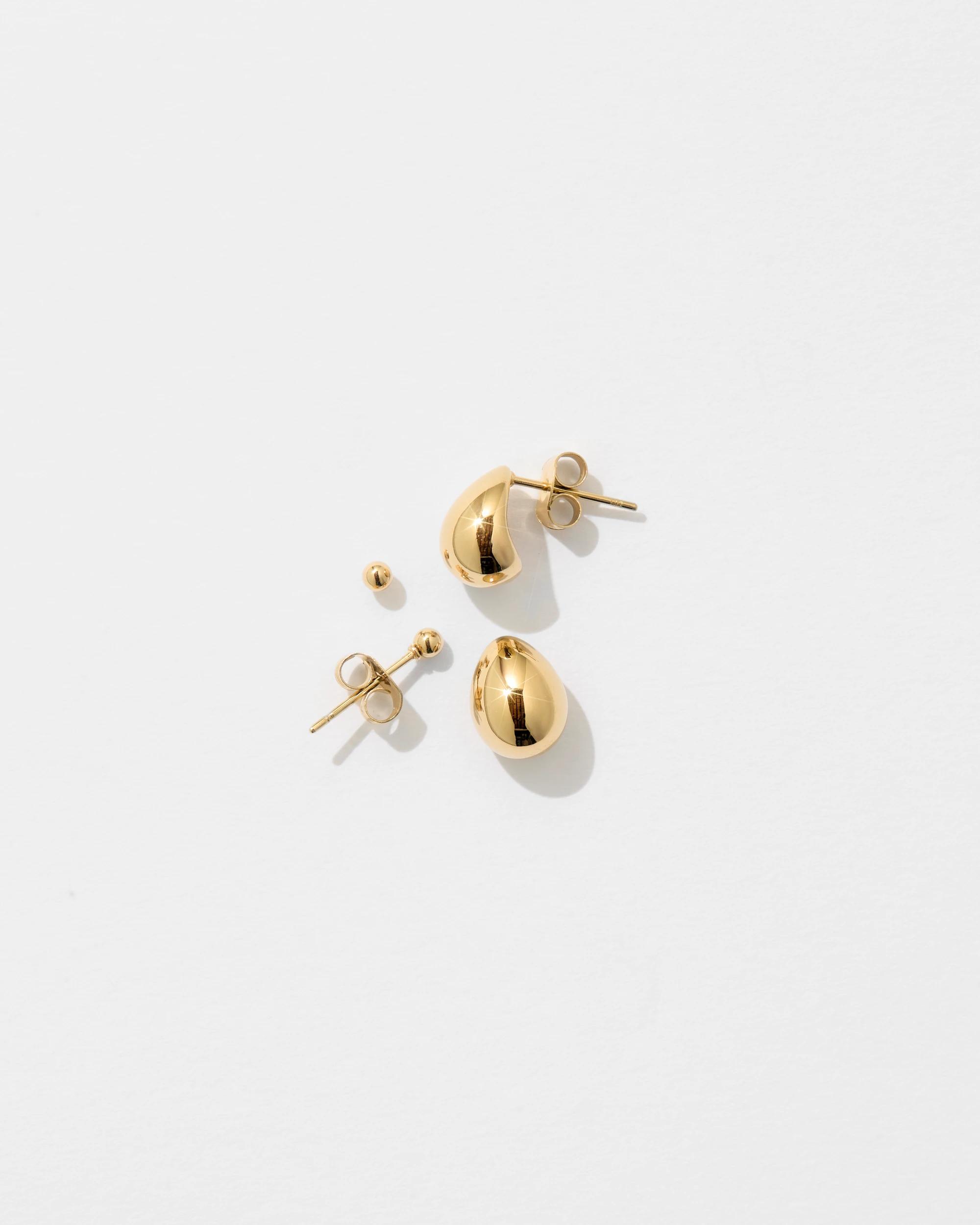 1 Target Waterproof 2 Pack Teardrop Earrings Set GOLD, 1 of 1