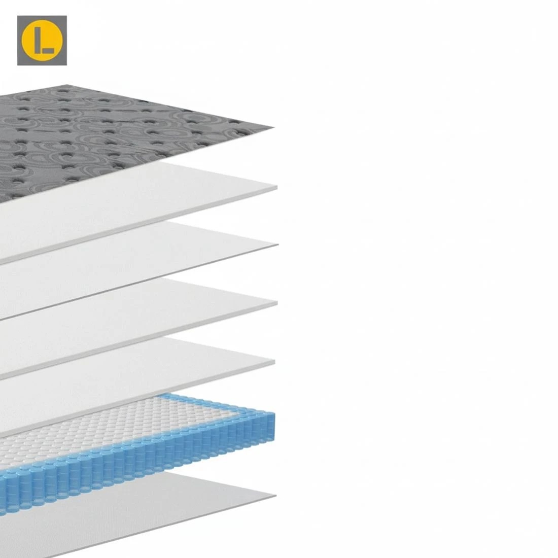 4 26cm Mattress Bed Giselle Queen - Queen Bed - Grey, 4 of 4