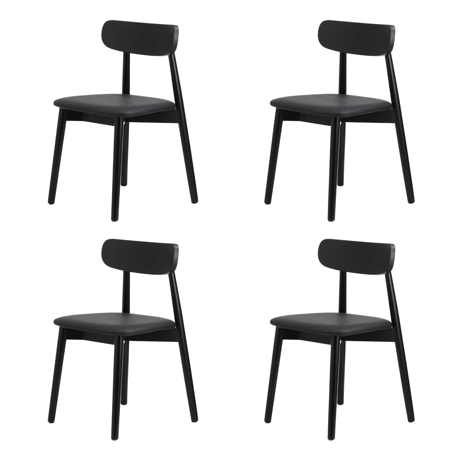 8 Oikiture 160cm Extendable Dining Table with 4x Dining Chairs PU Leather - Black, 8 of 9