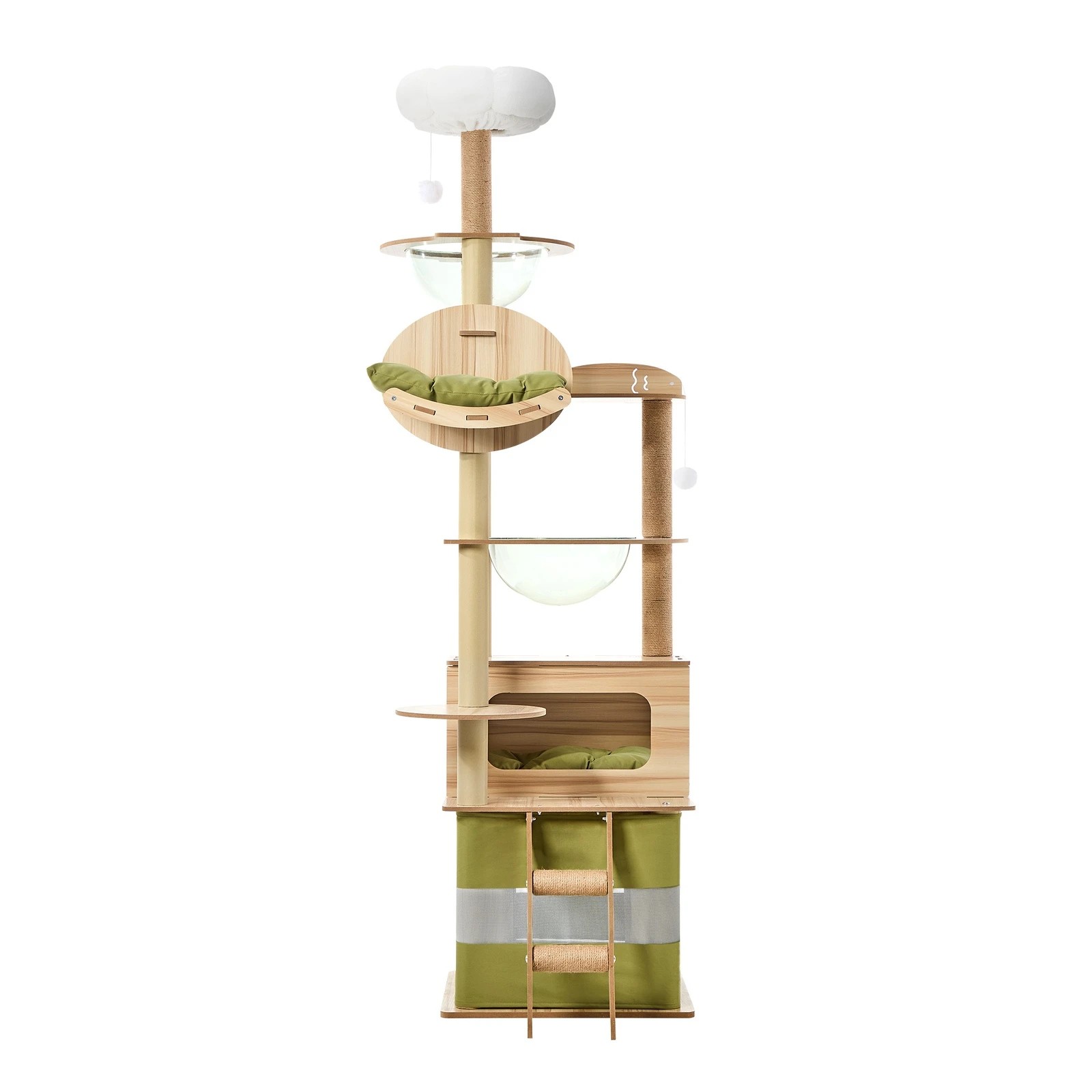 6 Alopet Cat Tree Tower Scratching Post Scratcher 196cm Condo House Bed Furniture
 - natural, 6 of 10