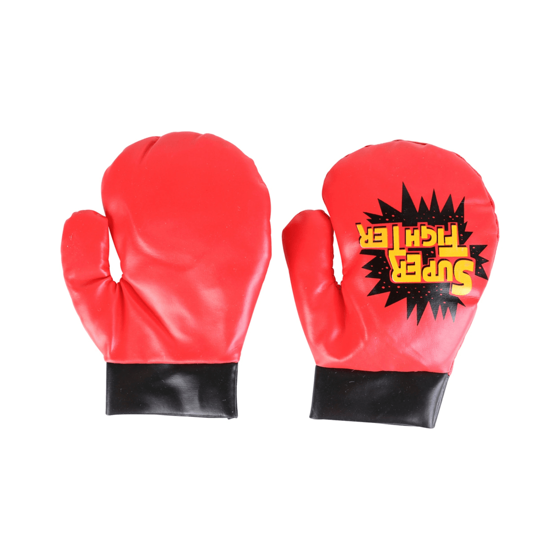 2 Toys For Fun Super Fighter Boxing Gloves And Bag Set 3pc PVC 32x10cm Child Size - Red, 2 of 3