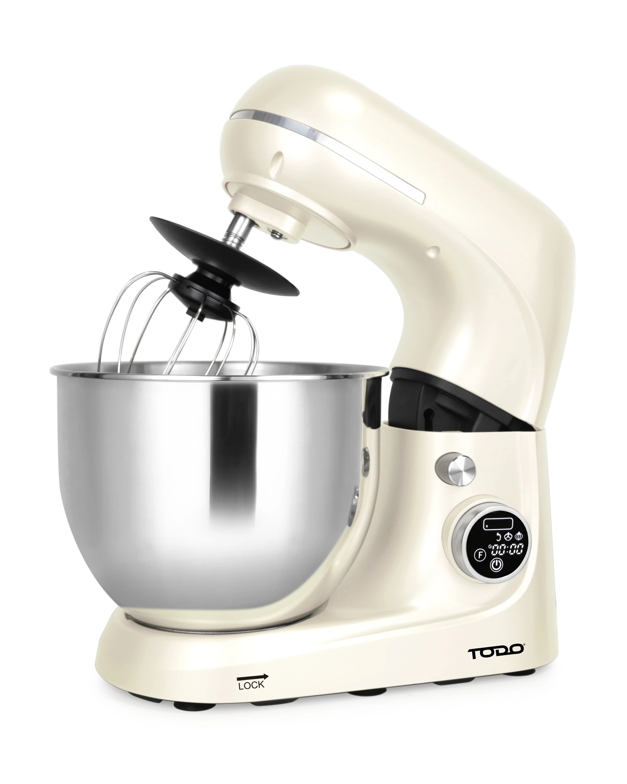 3 TODO 1100W Electric Stand Mixer 5.3L Stainless Steel Bowl Heated Fermentation LCD Touch Screen Control - Cream, 3 of 7