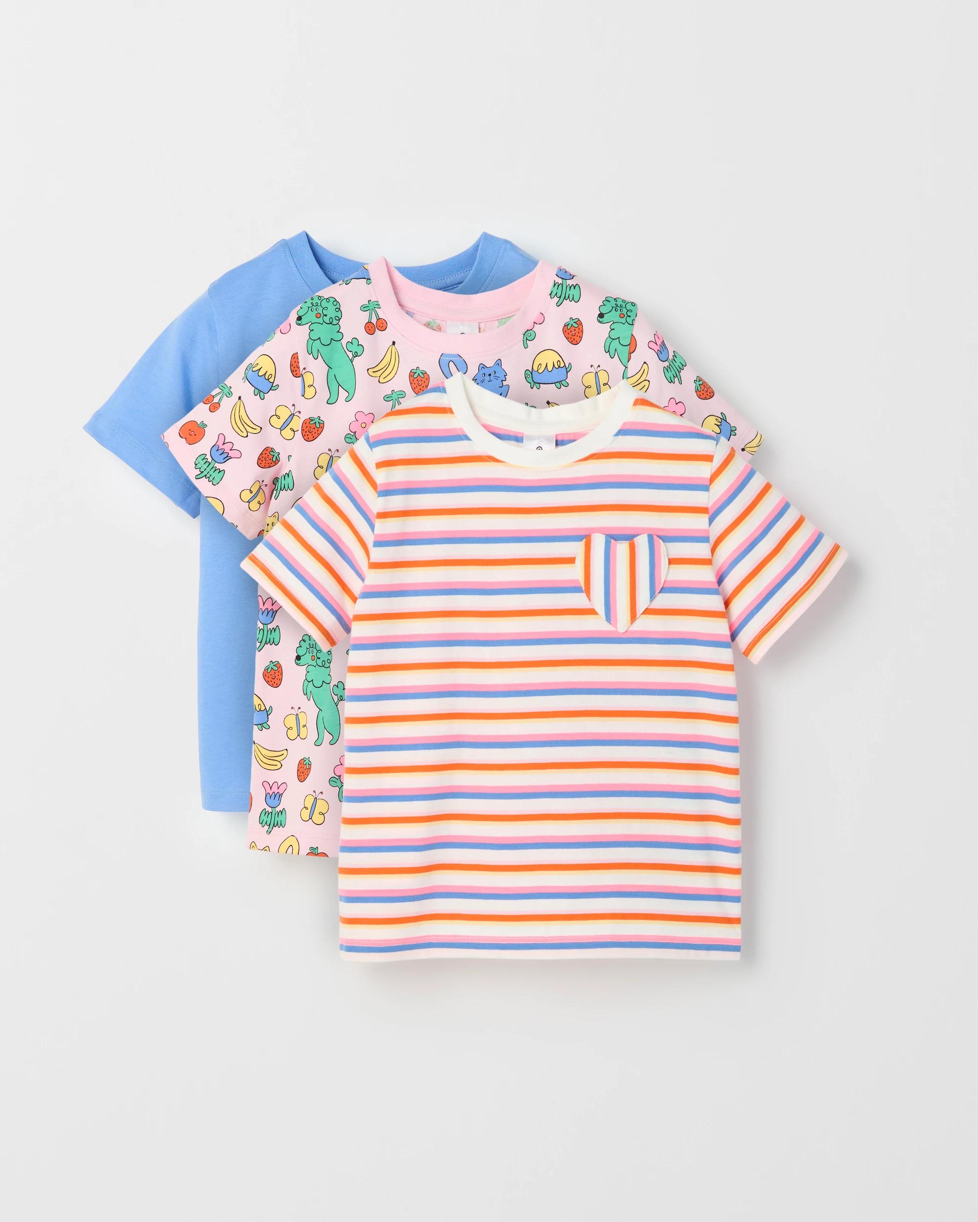 1 Target Kids Australian Cotton 3 Pack T-Shirts MULTI COLOUR, 1 of 5