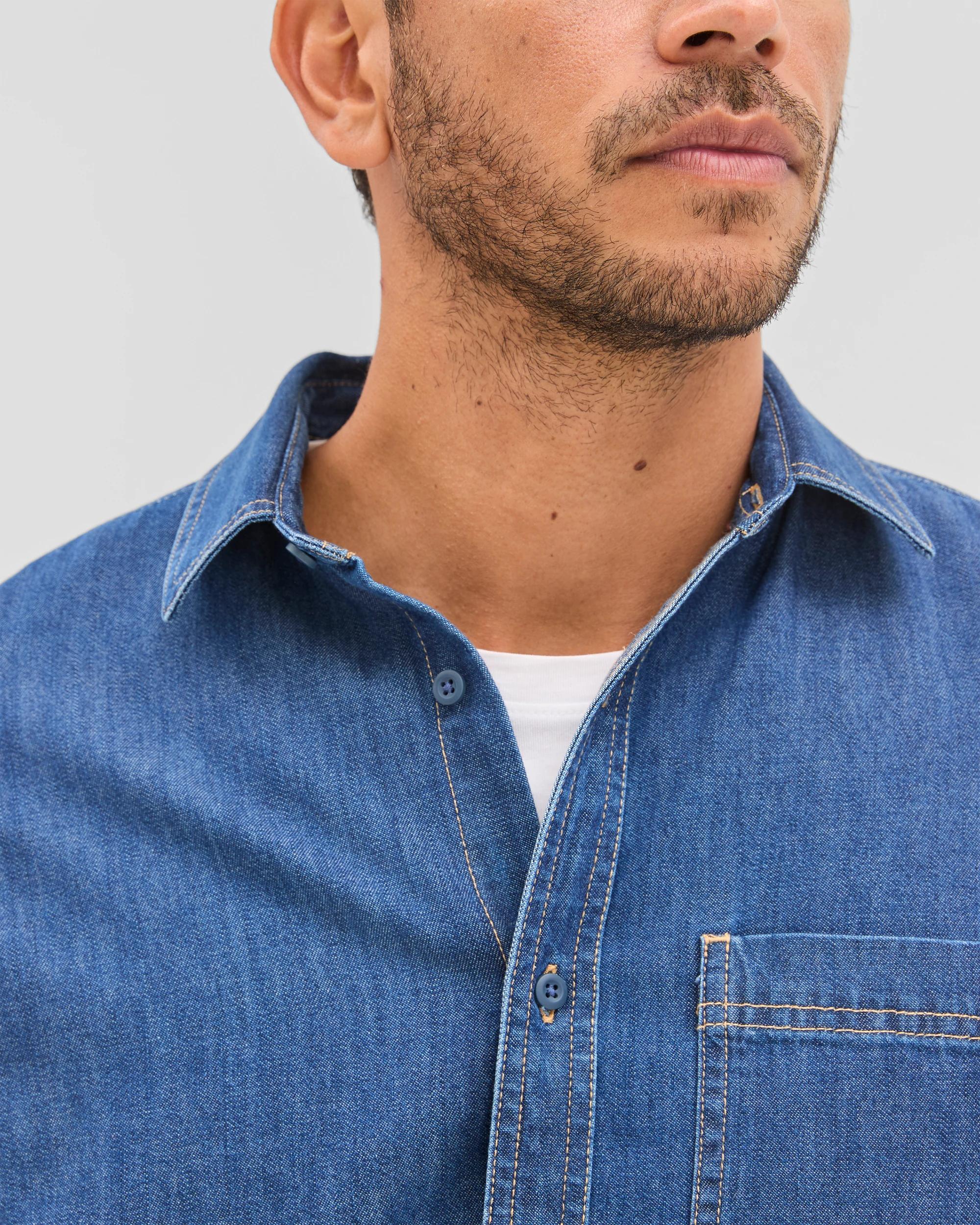 6 Target Denim Australian Cotton Denim Shirt WASHED INDIGO, 6 of 7