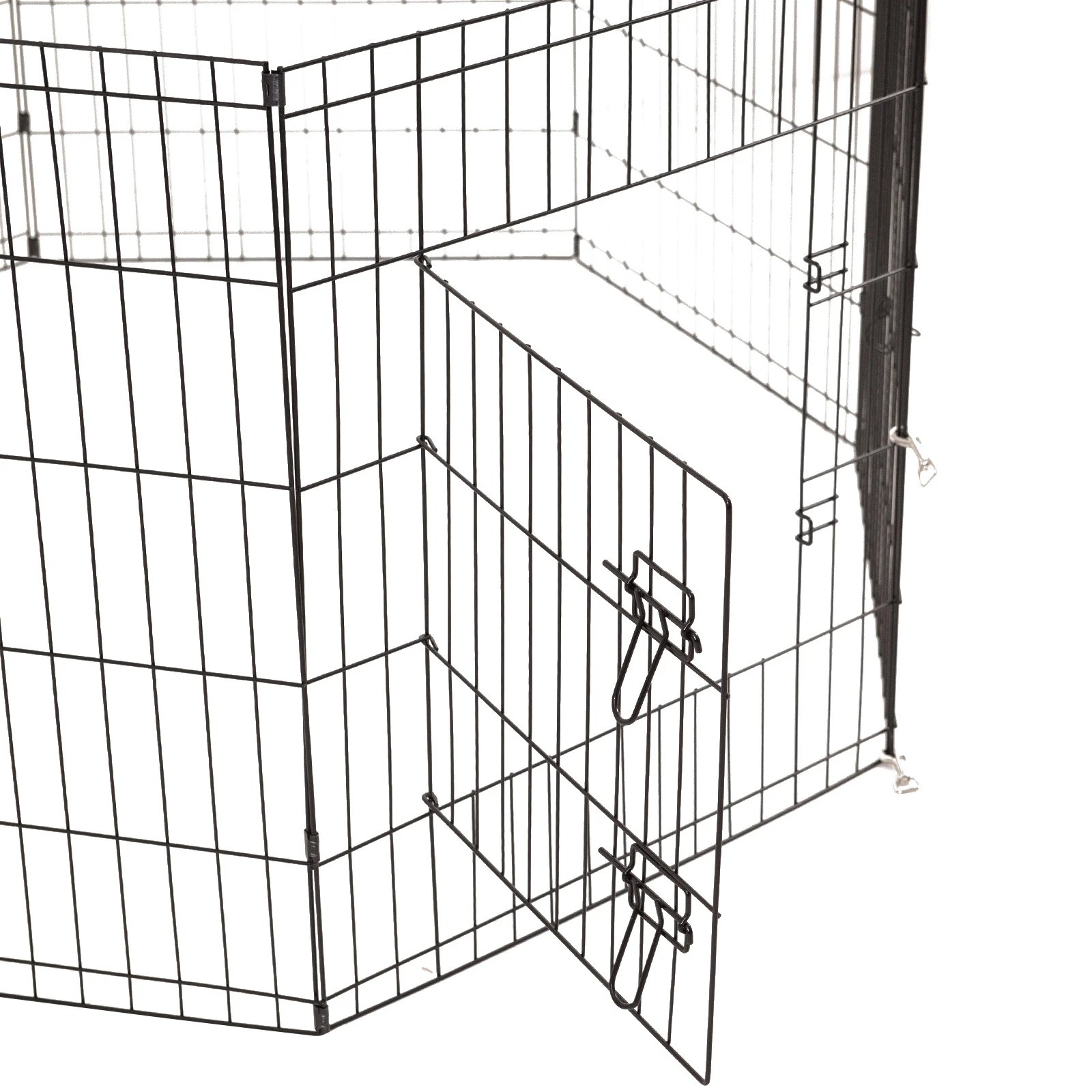 4 4Paws 8 Panel Playpen Puppy Exercise Fence Cage Enclosure Pets - Black - Black, 4 of 10