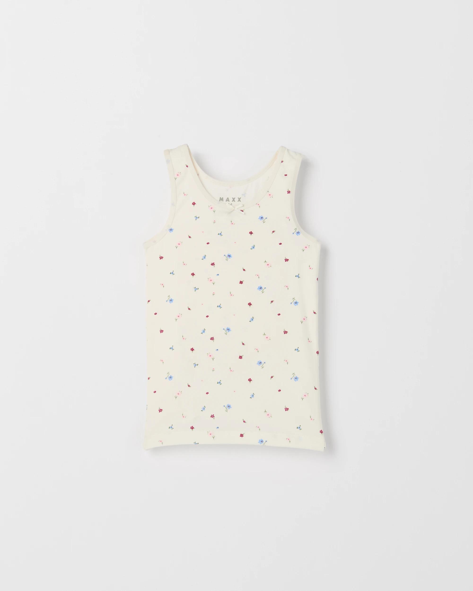 4 Maxx Bamboo Rich 3 Pack Girls Vests STRAWBERRY, 4 of 5