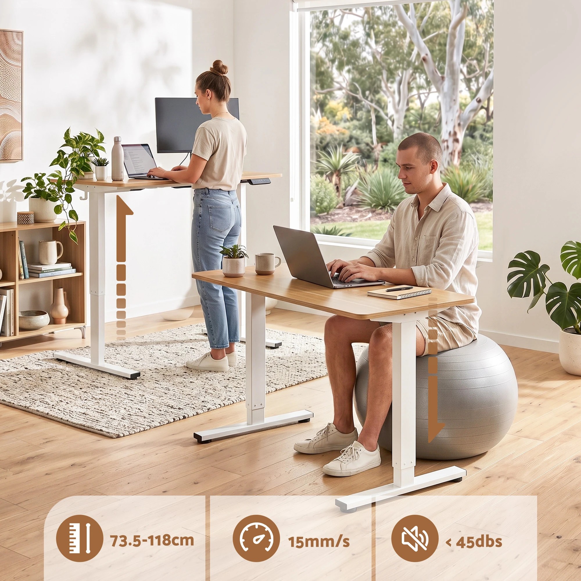 5 Artiss Standing Desk Electric Adjustable Ergonomic Office Table 100cm - Multi, 5 of 9