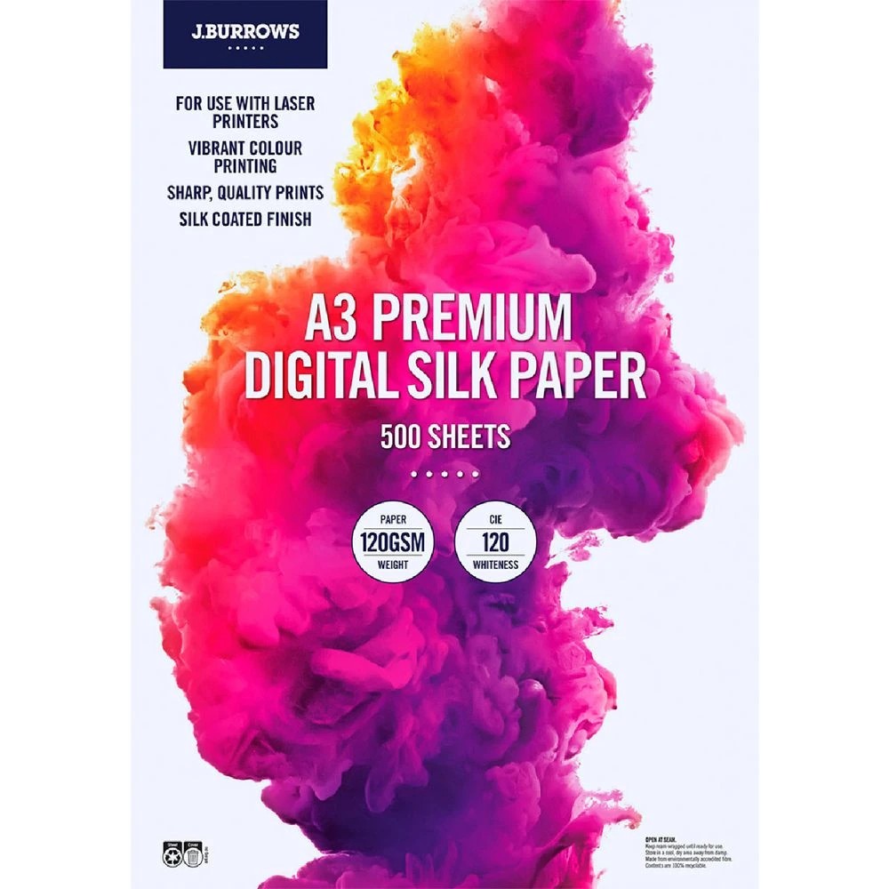 1 J.Burrows A3 120gsm Digital Silk Paper 500 Sheets, 1 of 2