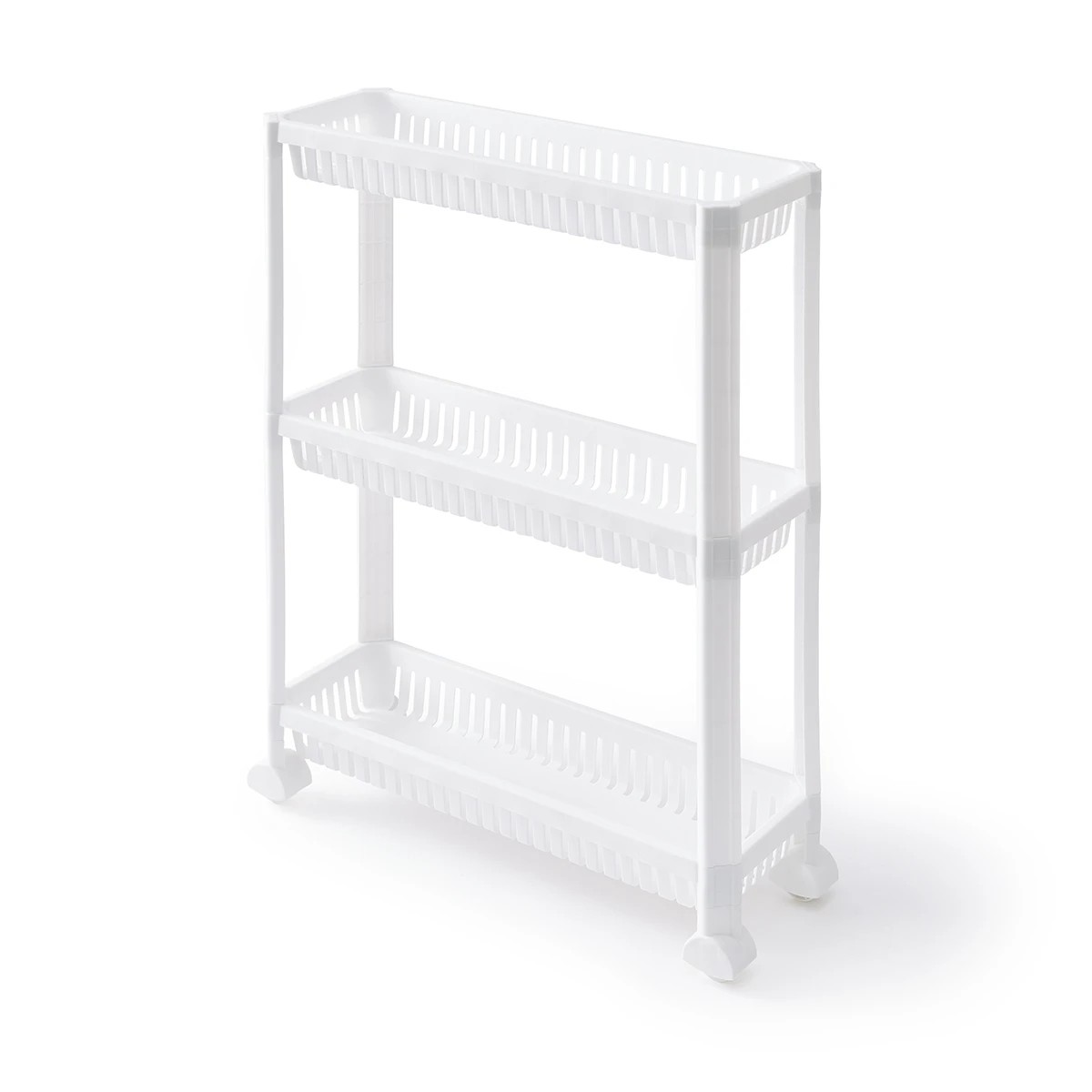 3 3 Tier Plastic Trolley - White, 3 of 10