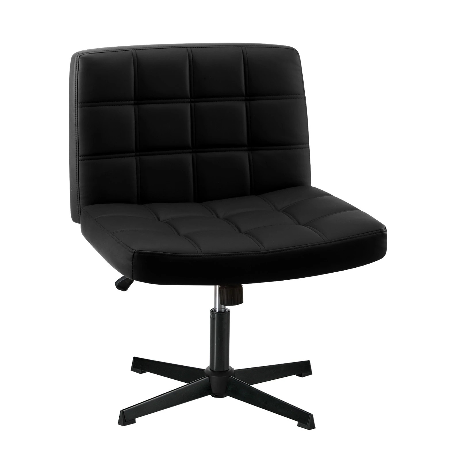 1 Oikiture Armless Office Desk Chair Faux Leather
 - Black, 1 of 10