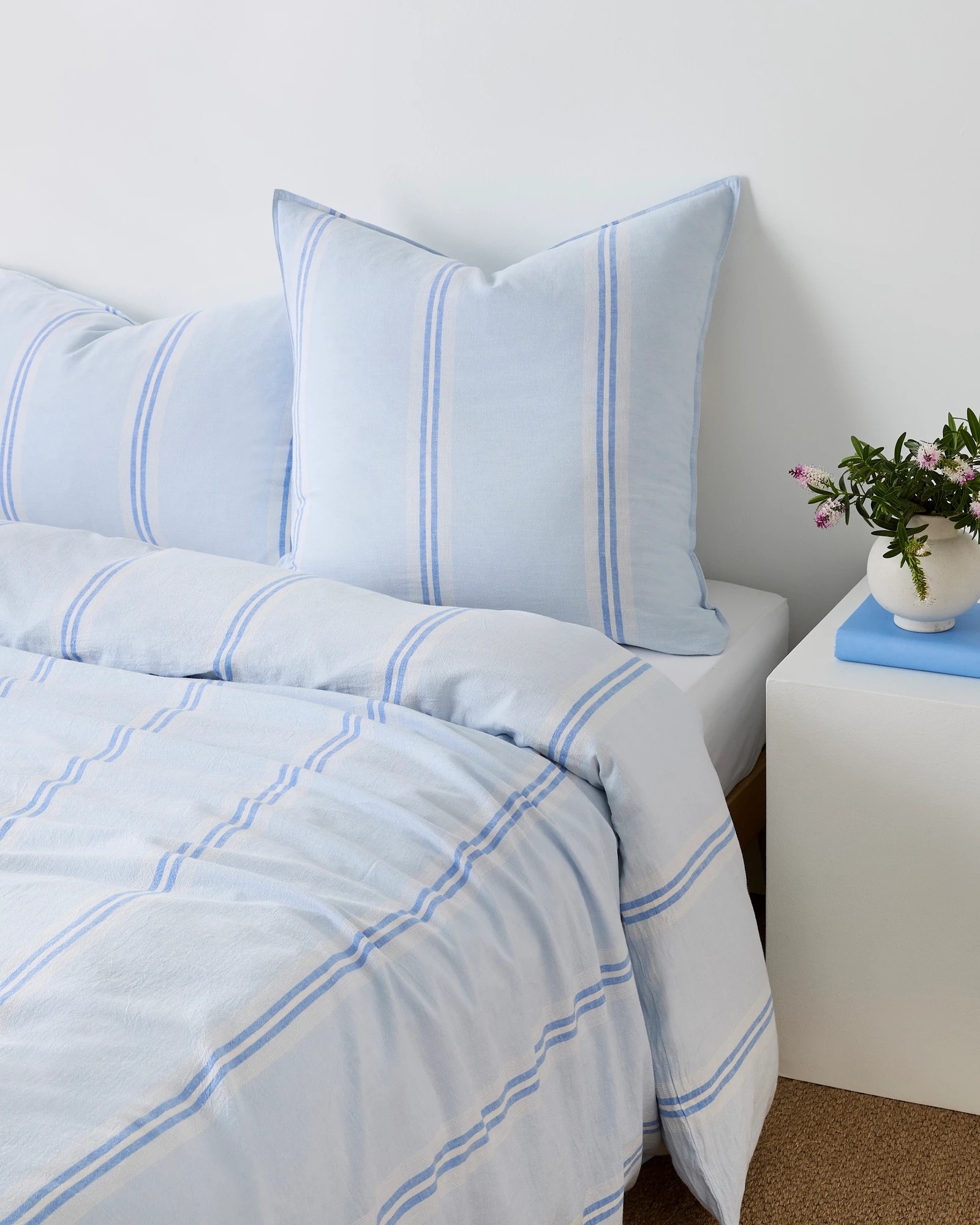 1 Target Rowie Stripe Linen/Cotton European Pillowcase - Sky - One Size - Blue, 1 of 2