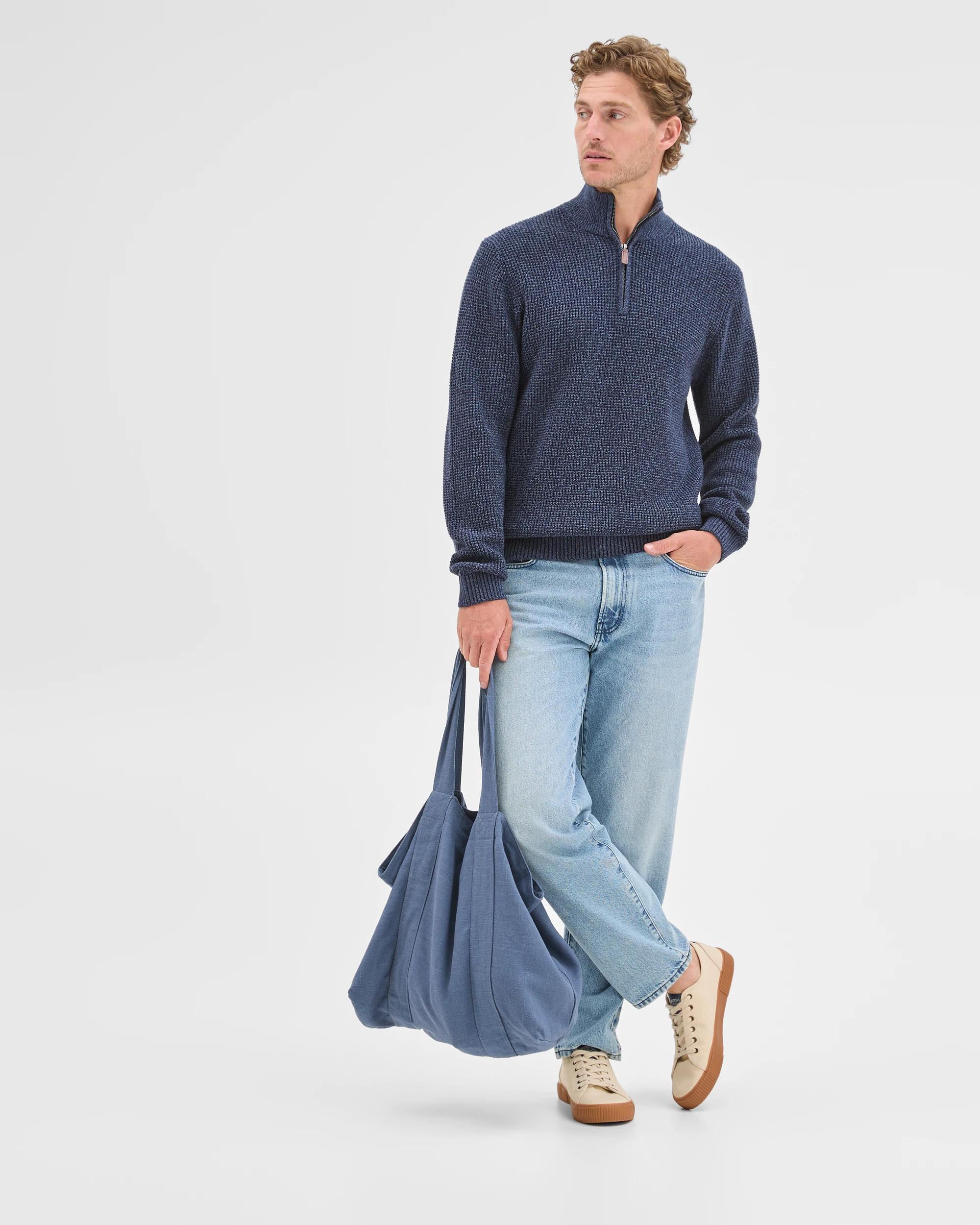 2 Target Man Australian Cotton 1/2 Zip Knit Sweater BLUE, 2 of 6