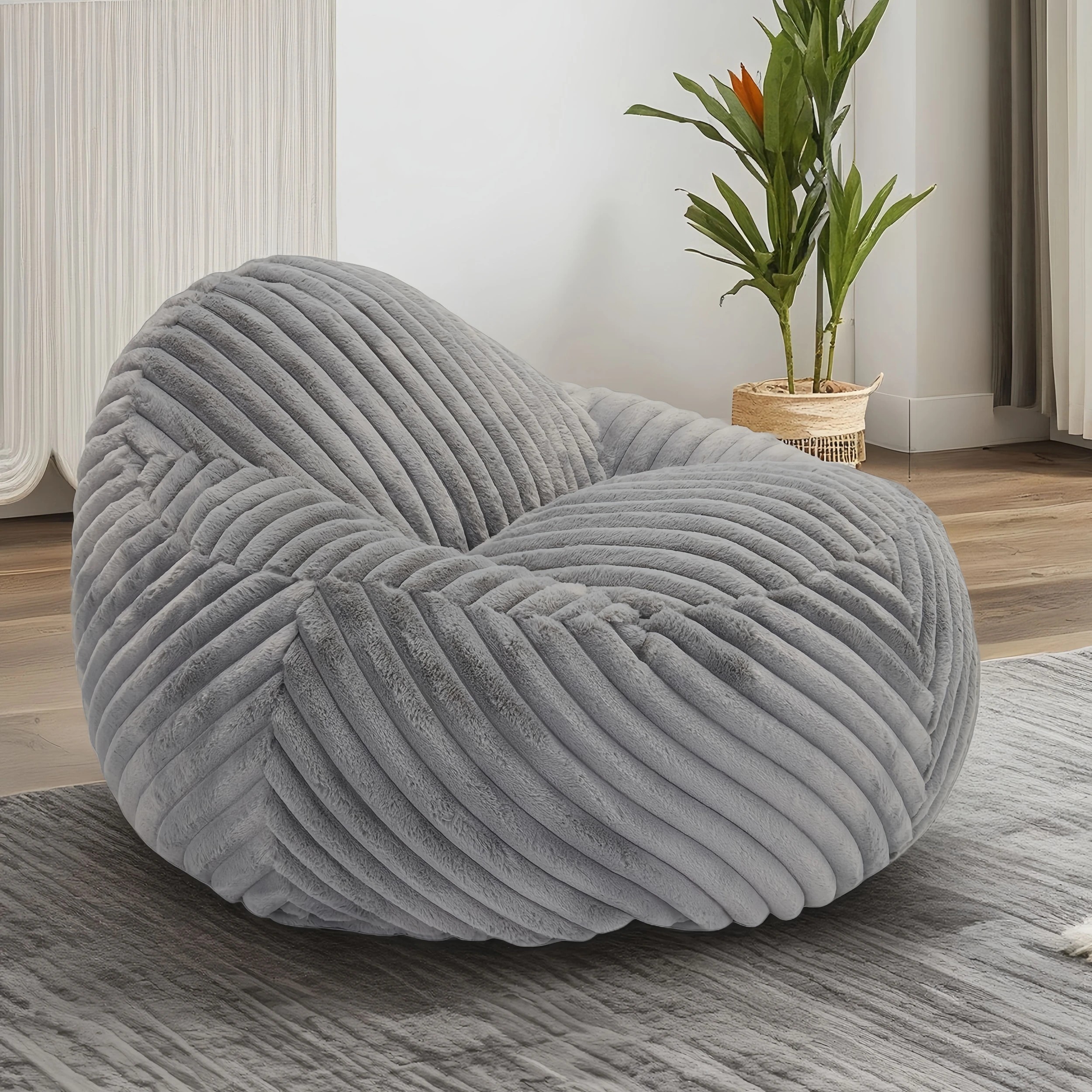 8 IHOMDEC Stripe L Shape Upholstery Compression Sofa - Grey, 8 of 10