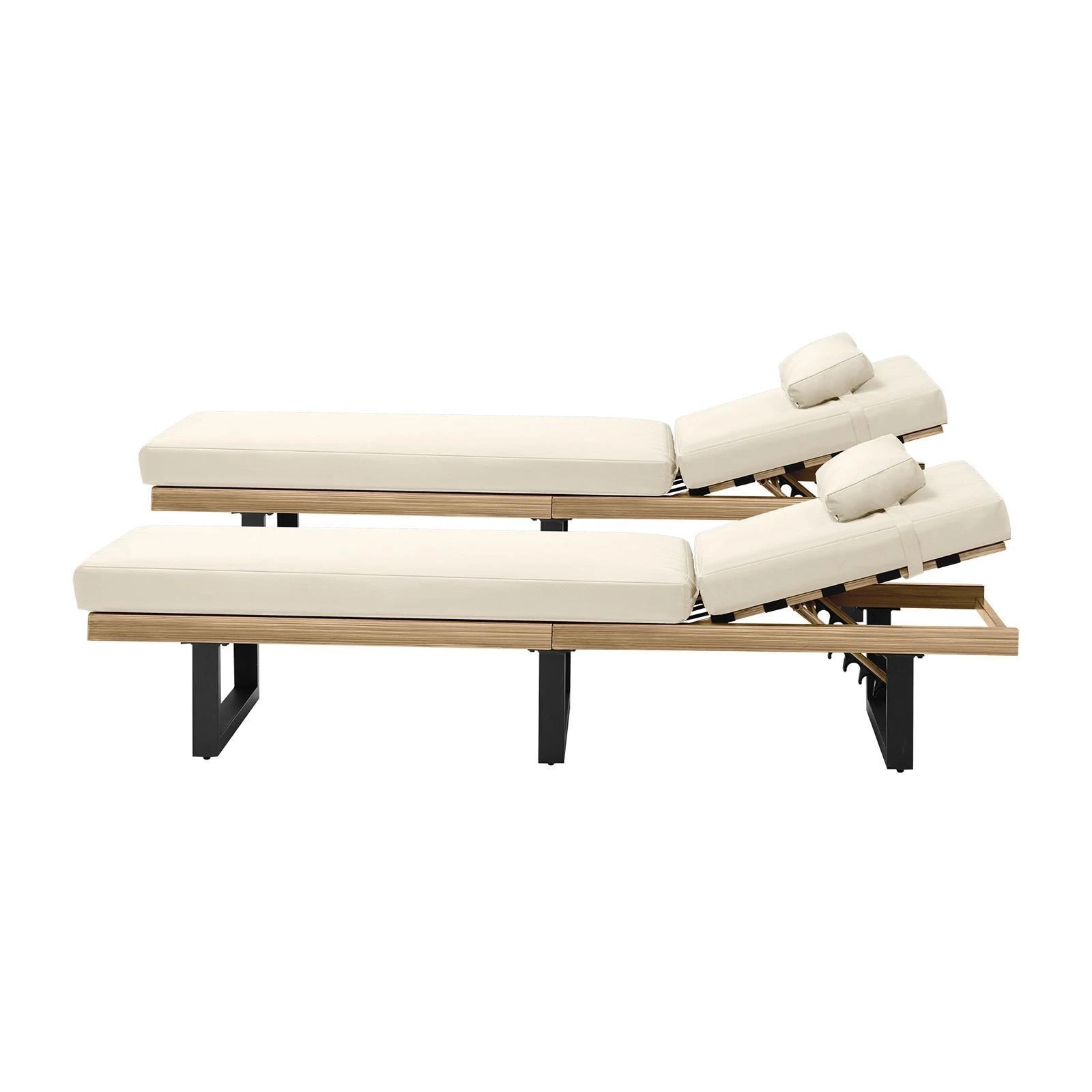 7 Livsip 2x Sun Lounge Outdoor Lounger Patio Furniture Setting Day Bed Garden
 - Beige, 7 of 9