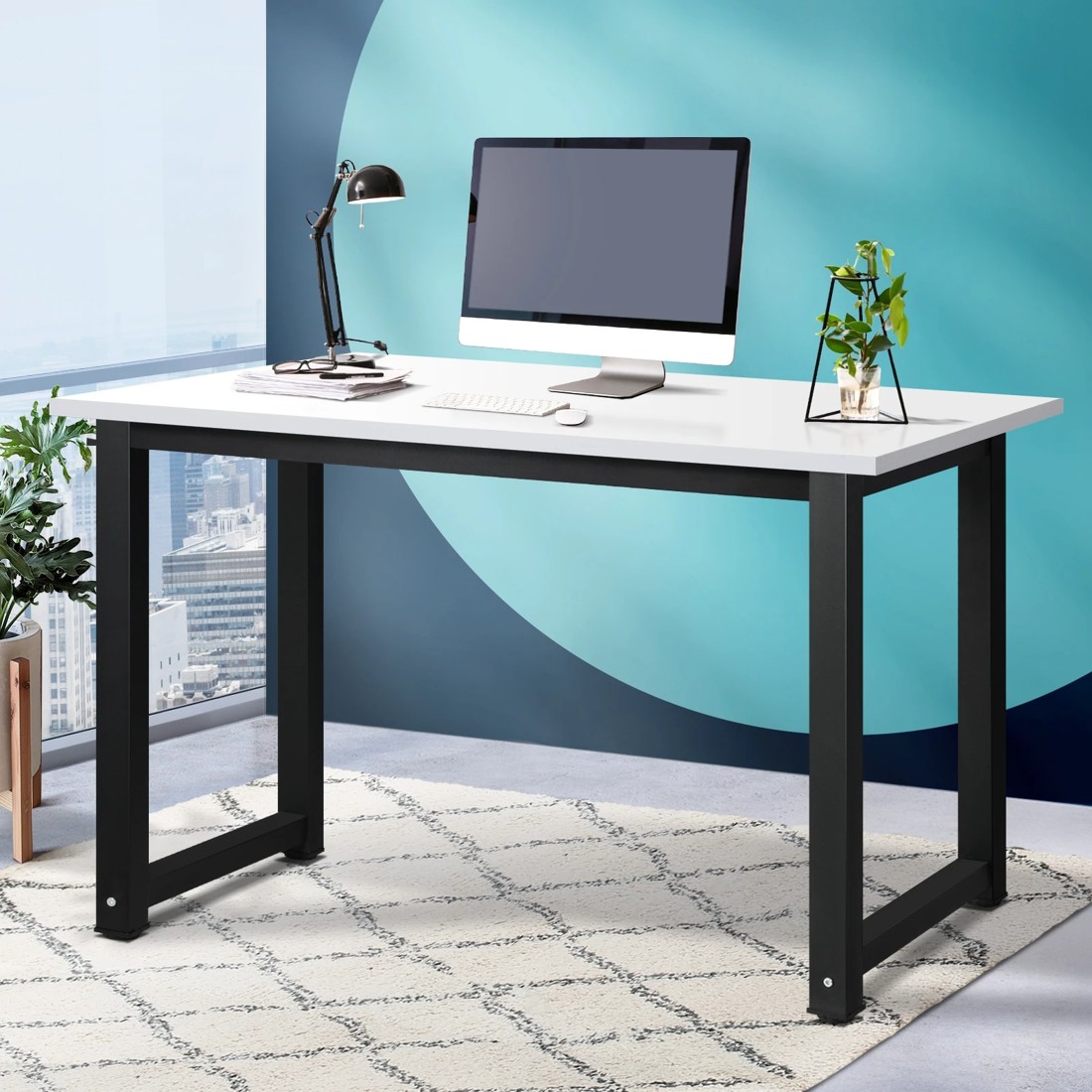2 Oikiture Computer Desk Study Office Table Workstation Laptop Desks Home 120cm
 - Multi, 2 of 7