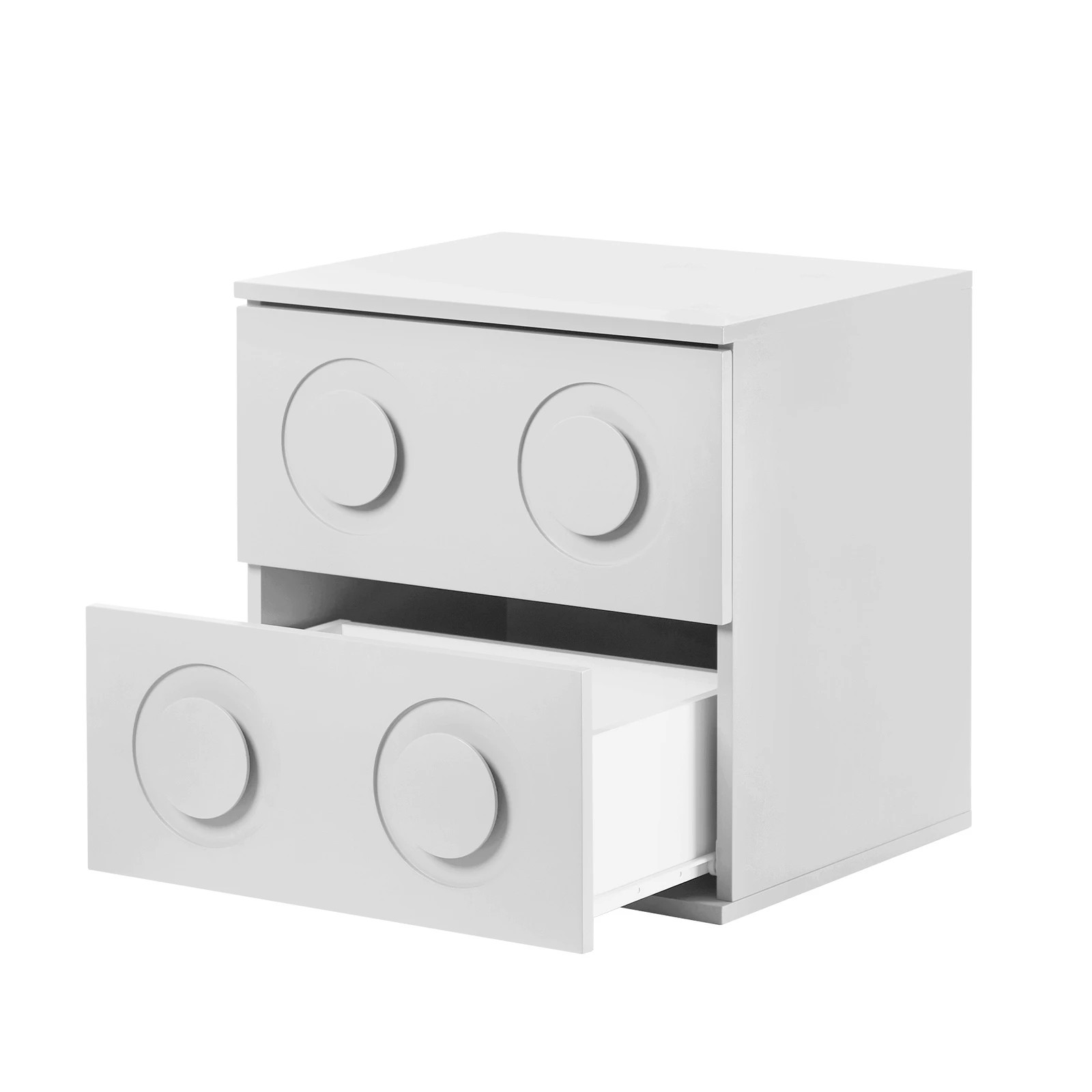 8 Oikiture 2x Bedside Table 2 Drawers Nightstand Side Storage Cabinet - White, 8 of 9