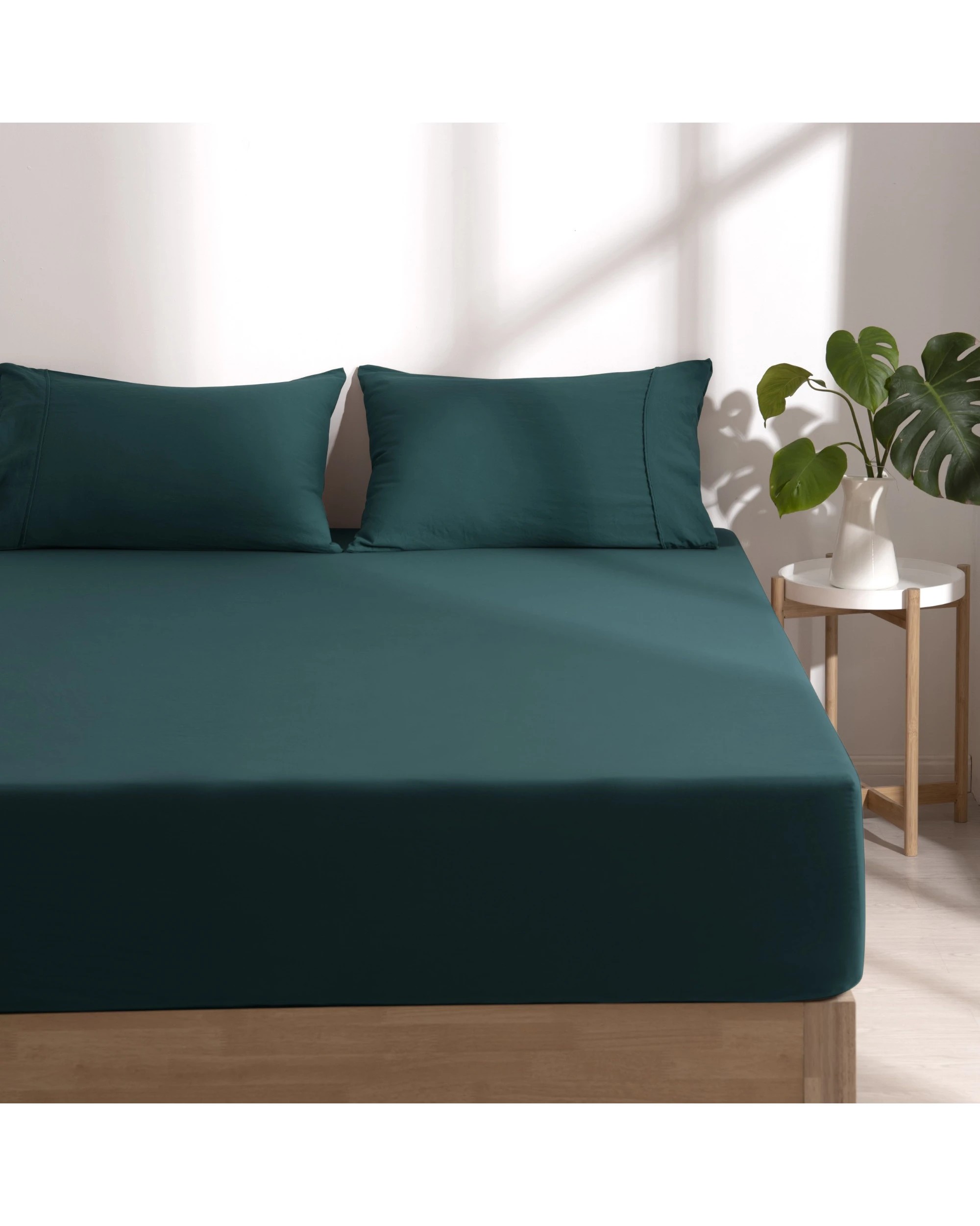 1 Dreamaker Superfine Washed Microfibre Combo Fitted Sheet Set - King Bed - Teal, 1 of 9
