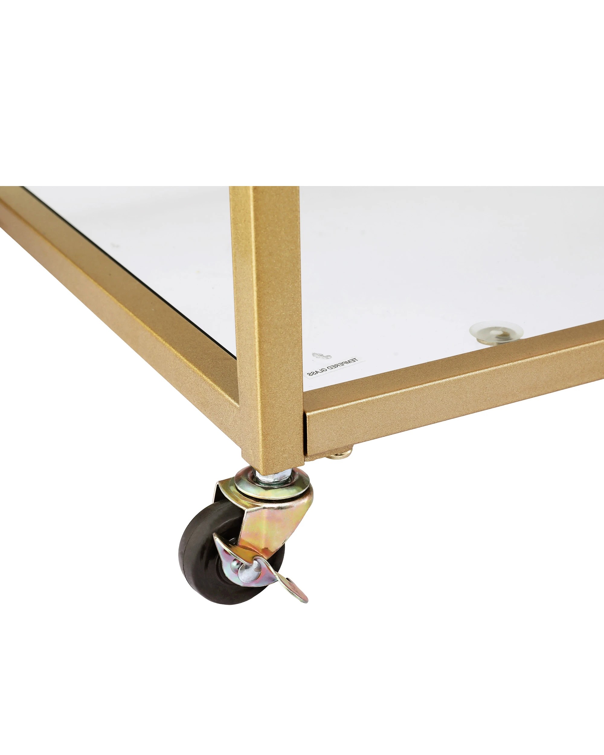 8 Artiss Bar Cart Drink Trolley Serving Cocktail Wine Rack Glass Holder 102cm - Gold, 8 of 8