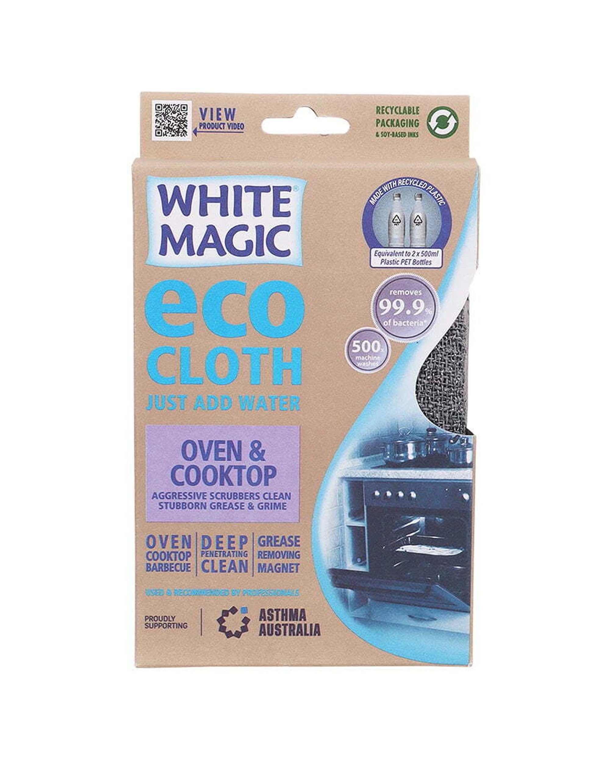 3 White Magic Eco Cloth 2PK Oven Cooktop Grease Grime Remover Dual-Sided - Grey, 3 of 4