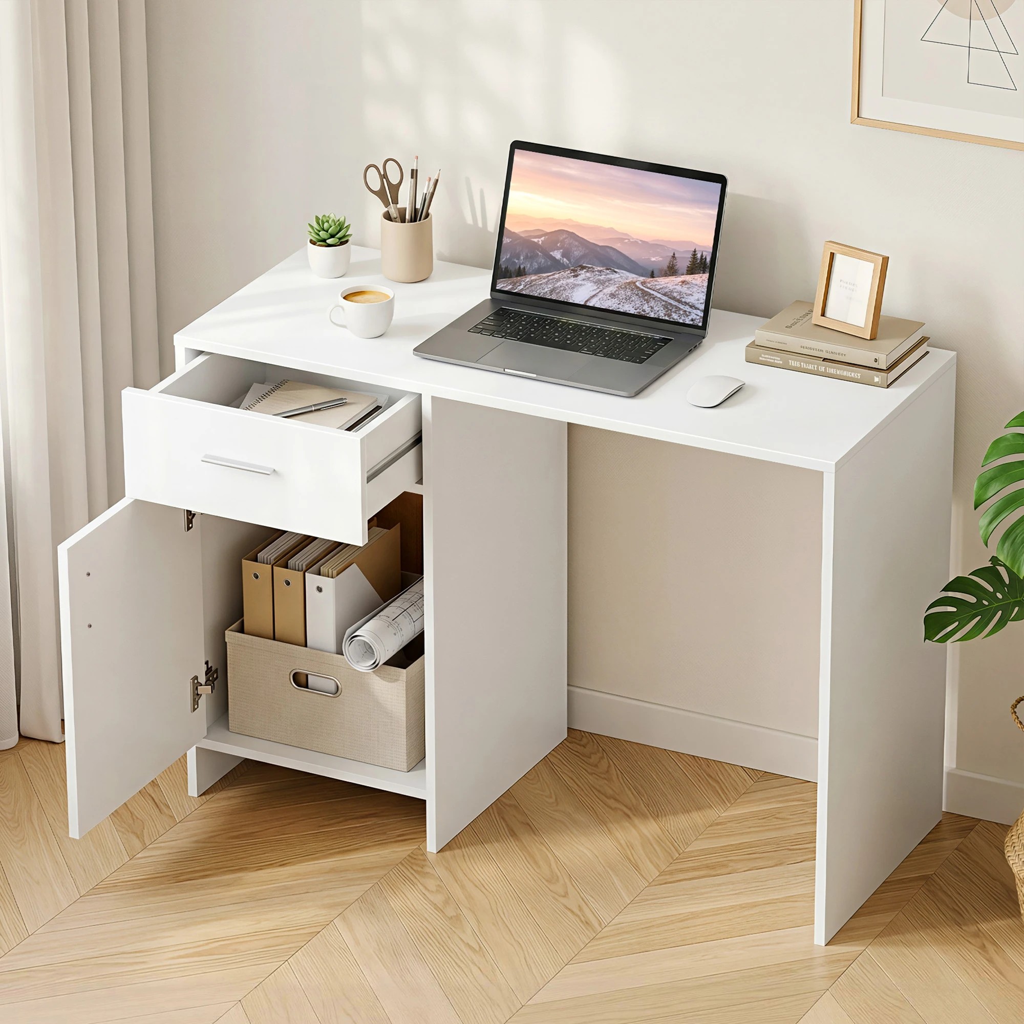 8 Artiss Computer Desk Drawer Cabinet - White, 8 of 10